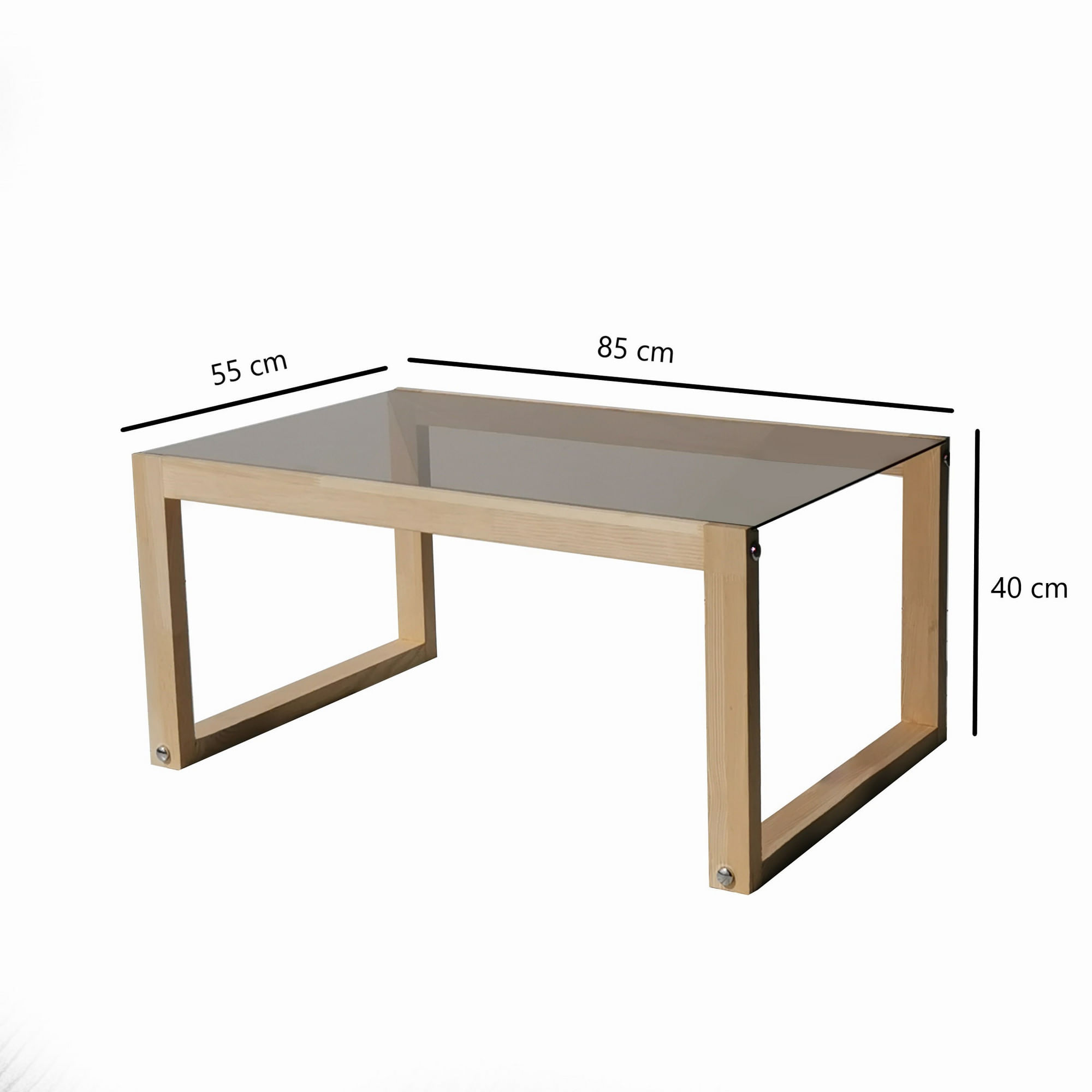 Masuta de cafea, Hanah Home, lemn masiv de pin, natural, 85x55x40 cm — imaginea 8