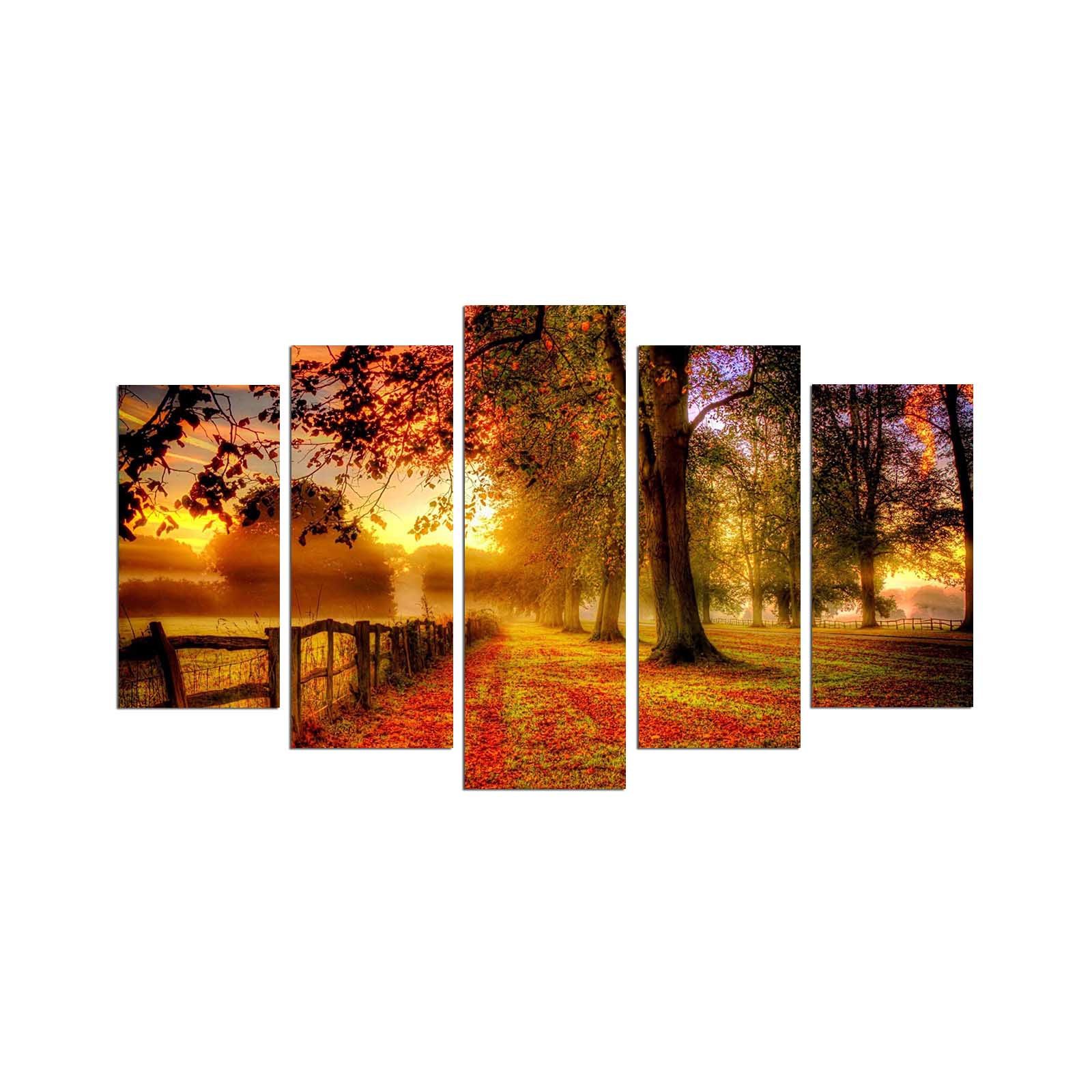 Tablou decorativ 5 piese, Wallxpert, mdf, multicolor, 110x60 cm, 223CHR2965