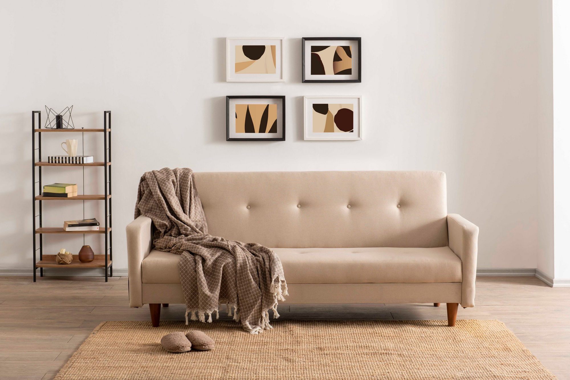 Canapea extensibila 3 locuri, Atelier Del Sofa, poliester, crem, 200x83x75 cm — imaginea 6