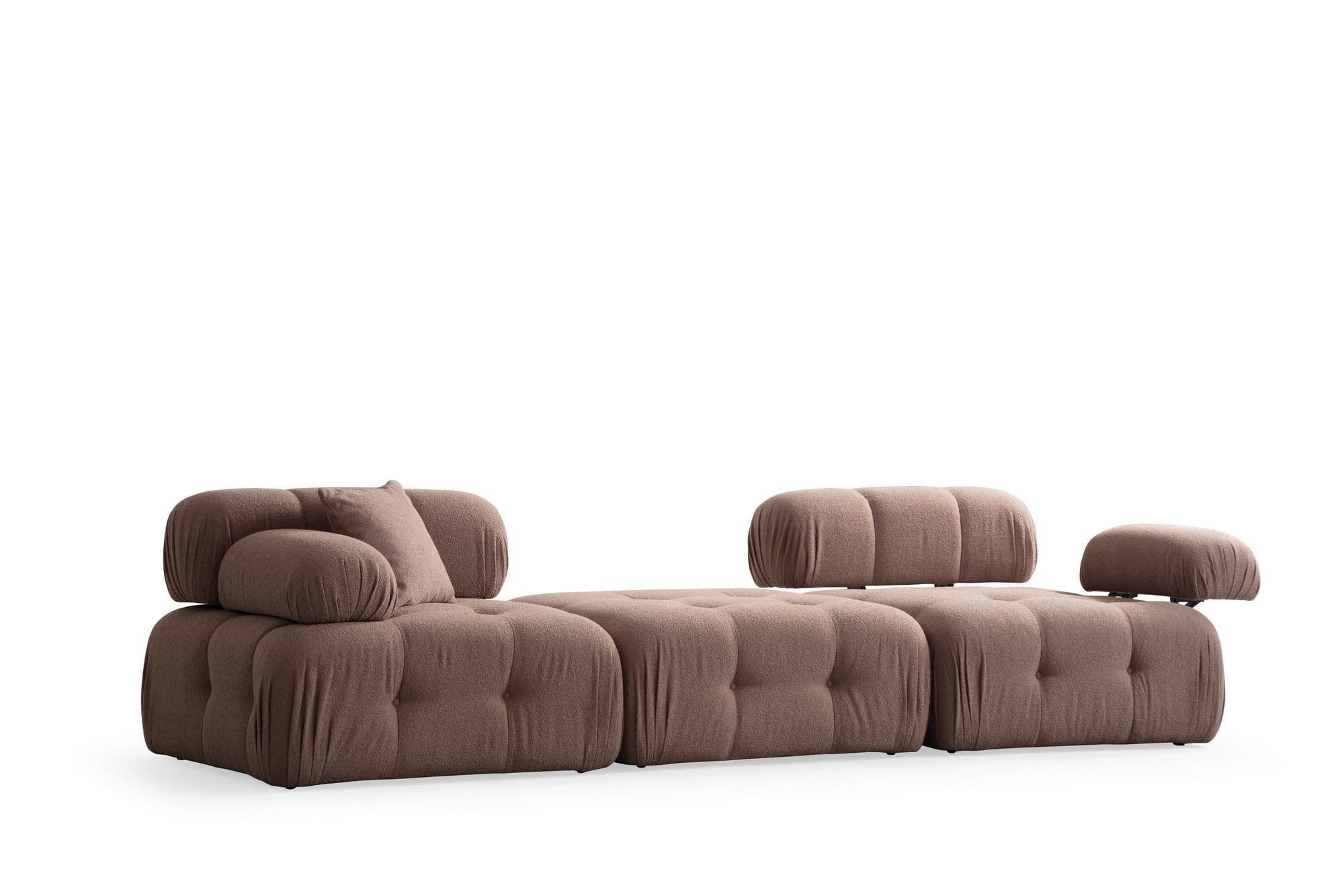 Canapea 3 locuri, Hanah Home, lemn fag si pal, cappuccino, 300x100x80 cm