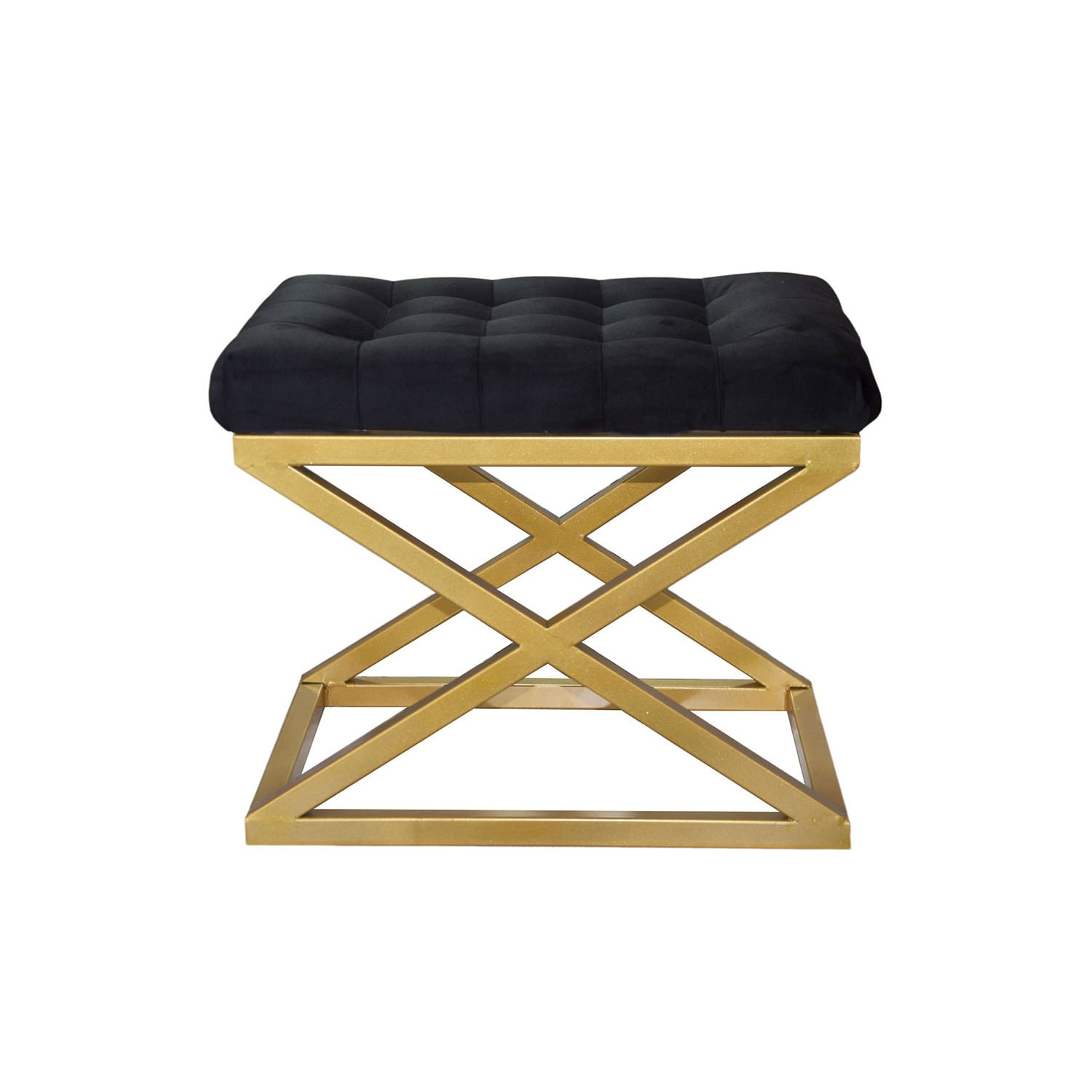Taburet, Atelier Del Sofa, metal, auriu negru, 42x50x40 cm