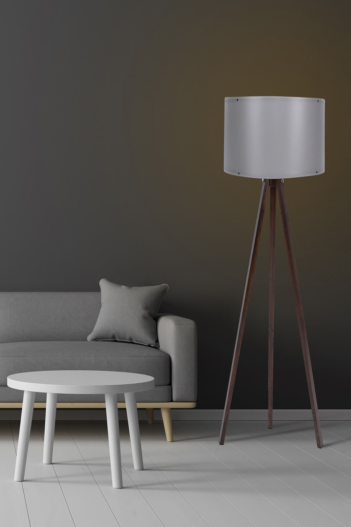 Lampadar, Opviq, mdf, gri nuc, 145 cm