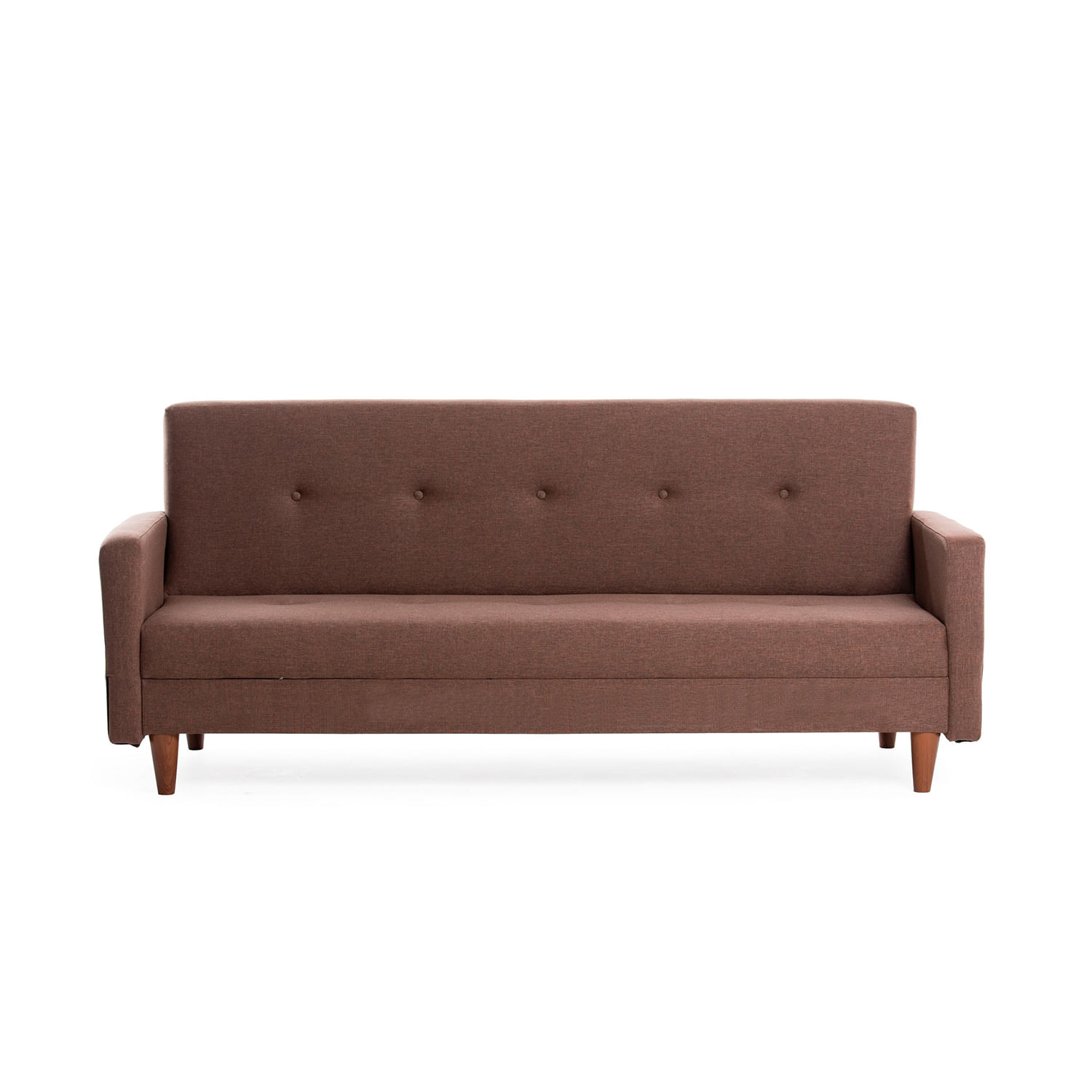 Canapea extensibila 3 locuri, Atelier Del Sofa, cadru metalic, stofa poliester, maro, 200x83x75 cm — imaginea 5