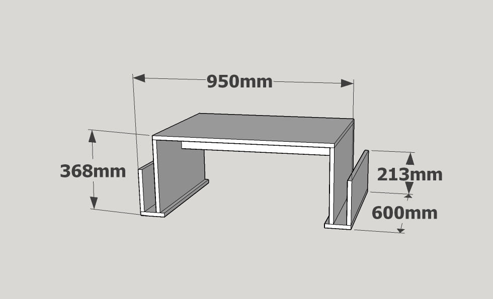 Masuta de cafea, Hanah Home, pal melaminat, nuc, 95x36.8x60 cm — imaginea 4
