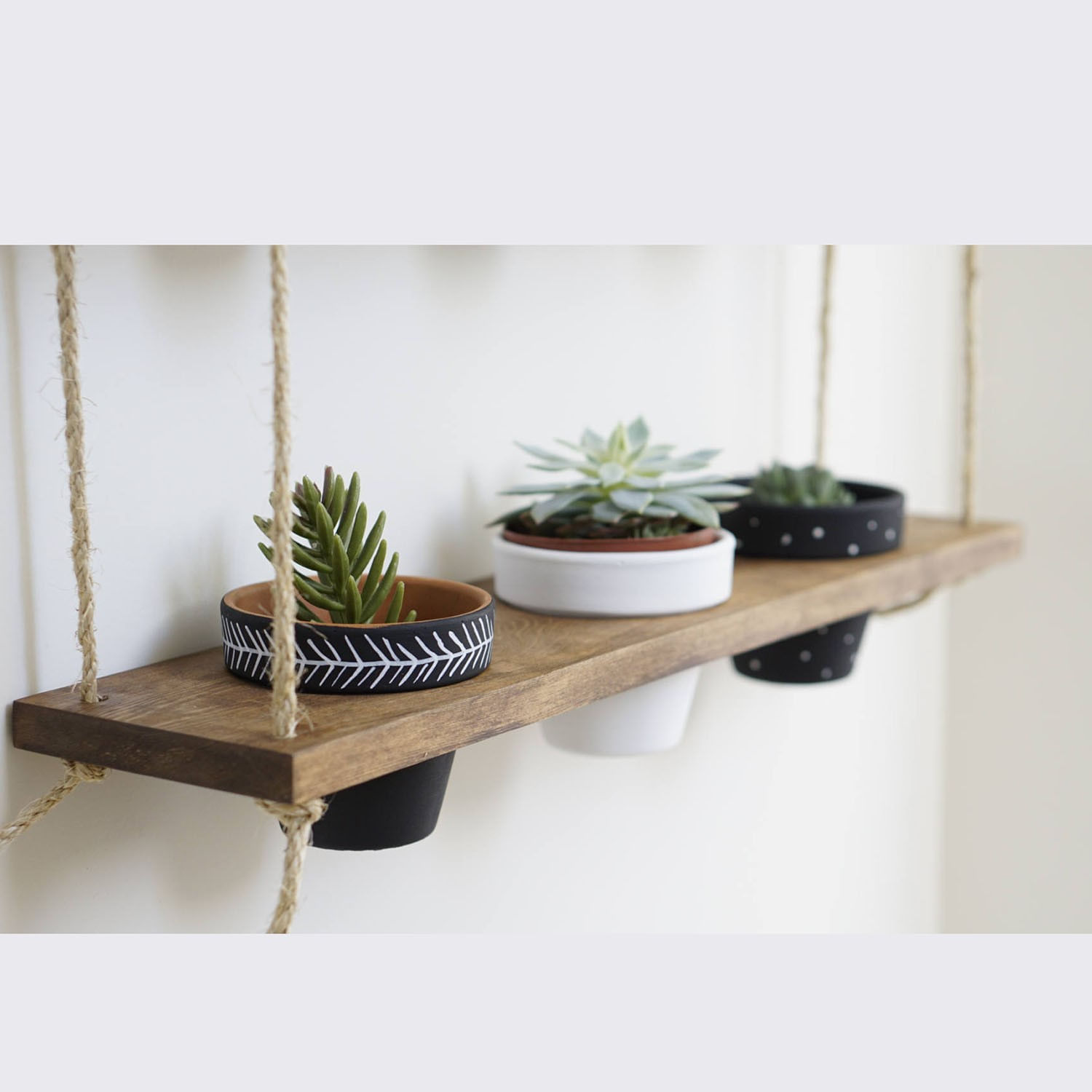 Raft de perete, Hanah Home, lemn de molid, nuc, 60x13x1.3 cm — imaginea 5