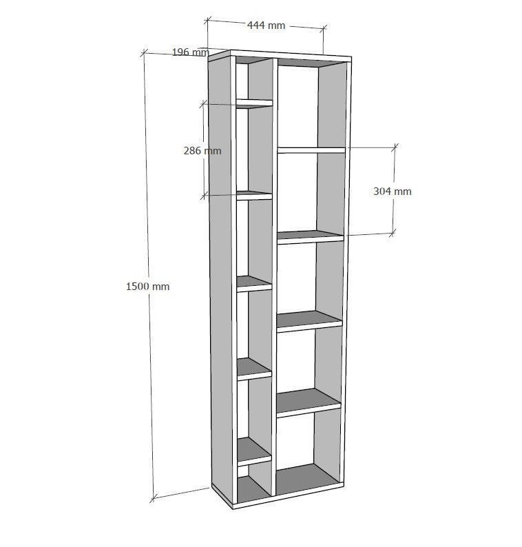 Biblioteca, Hanah Home, pal melaminat, stejar safir, 45x20x150 cm