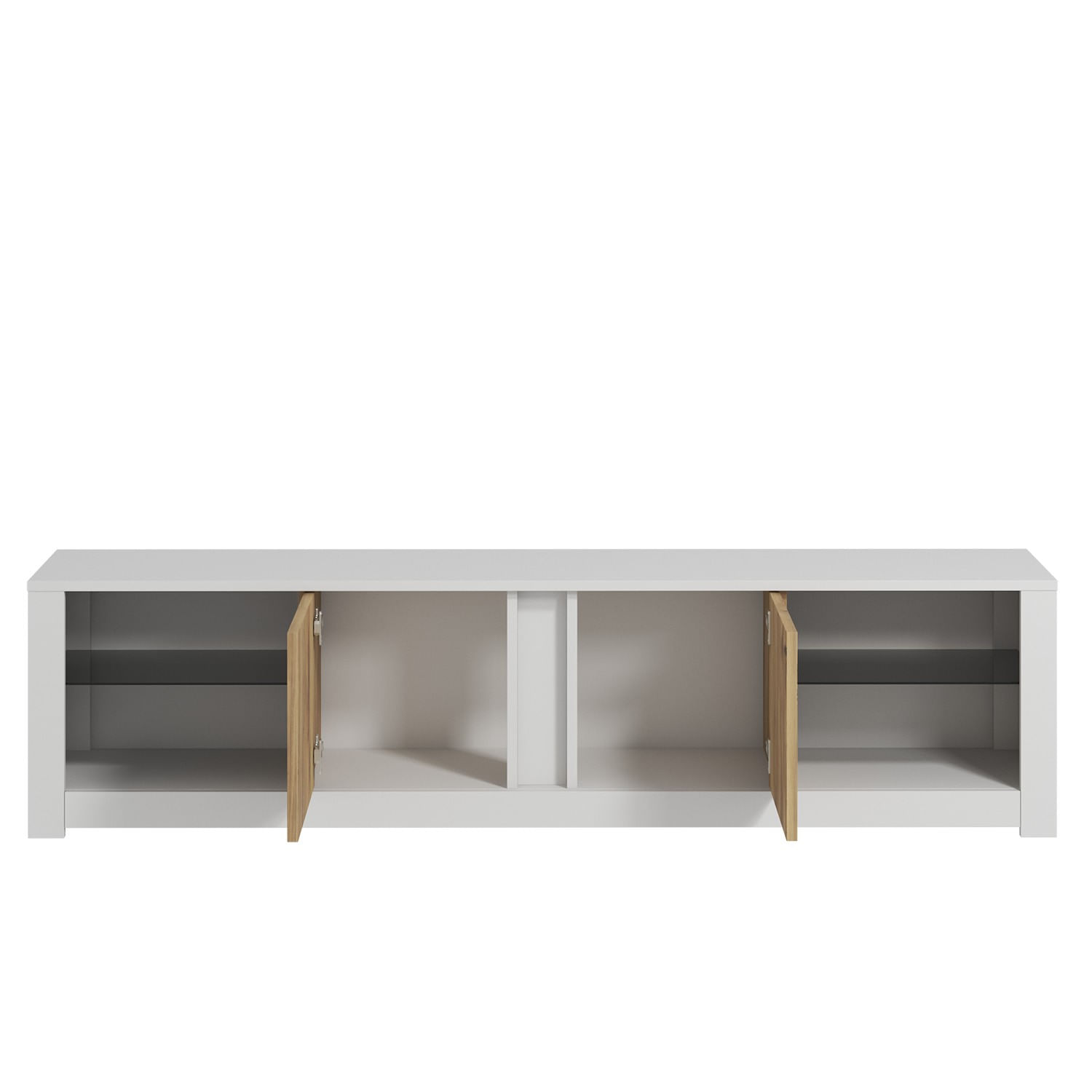 Comoda tv, Hanah Home, pal melaminat, alb si stejar, 180x45x35 cm — imaginea 2