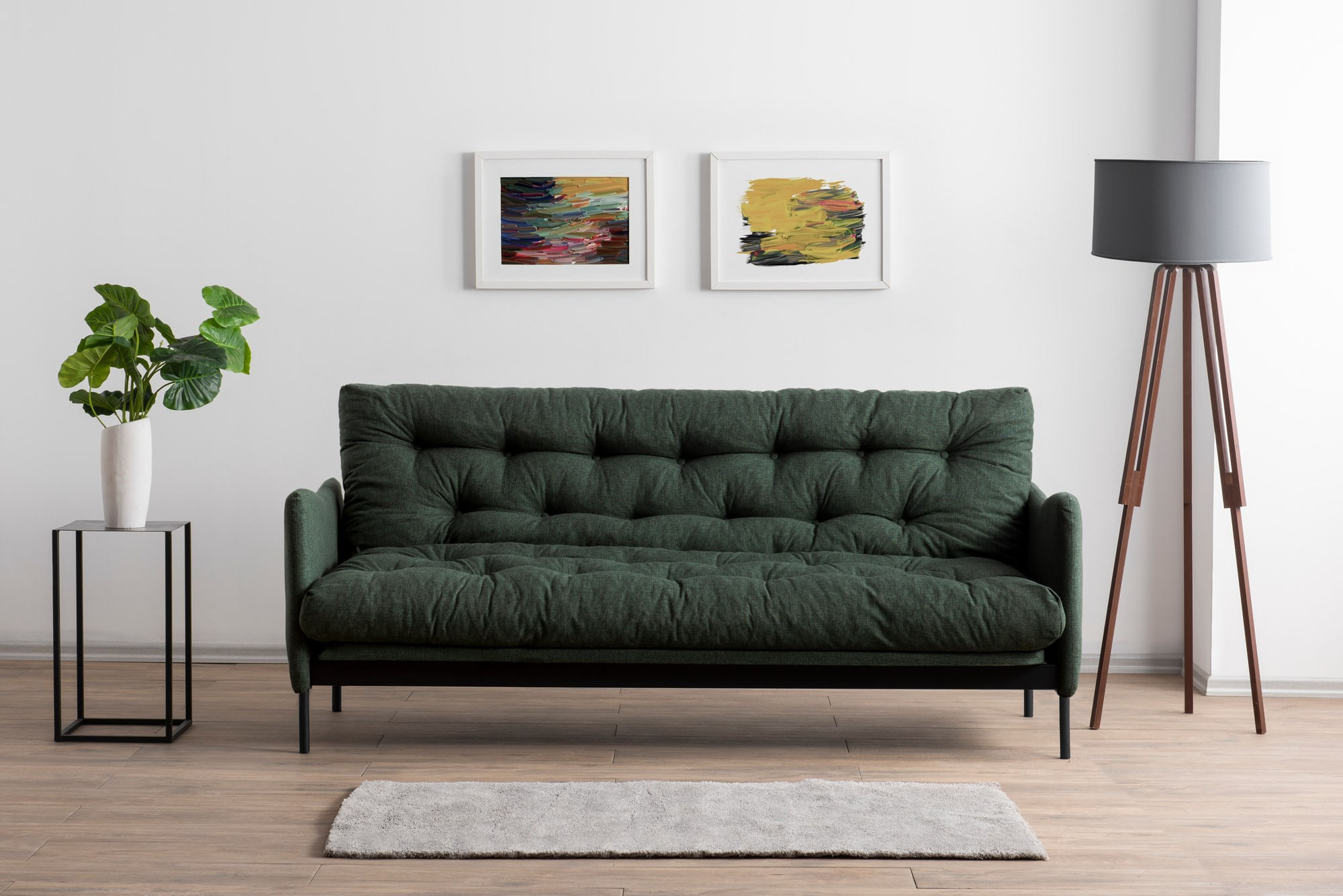 Canapea extensibila, Atelier Del Sofa, metal si in, verde, 200x82x92 cm — imaginea 3