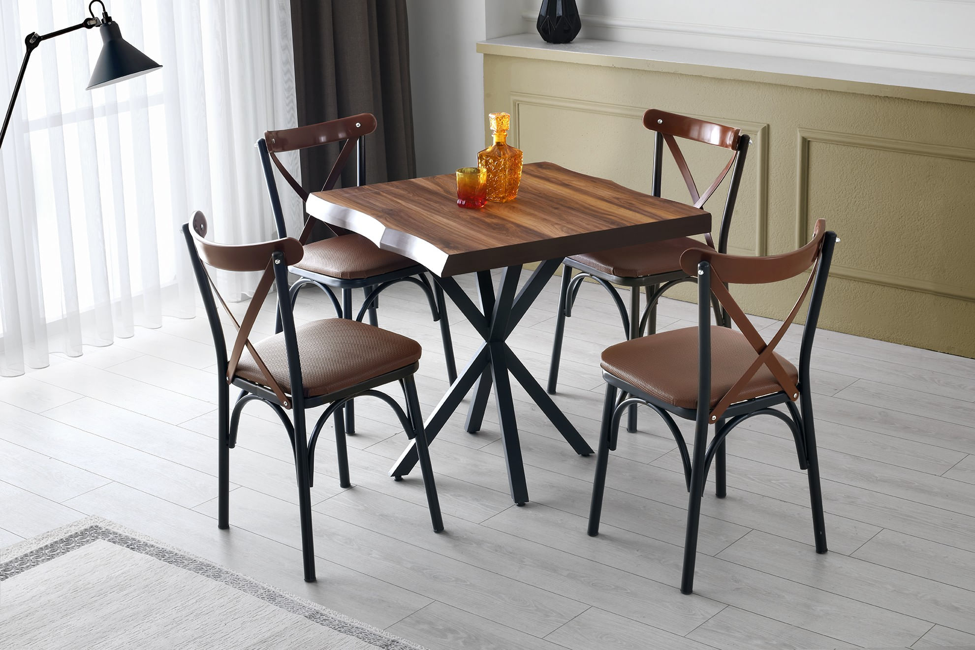 Masa dining, Hanah Home, pal melaminat, nuc, 80x80x75 cm