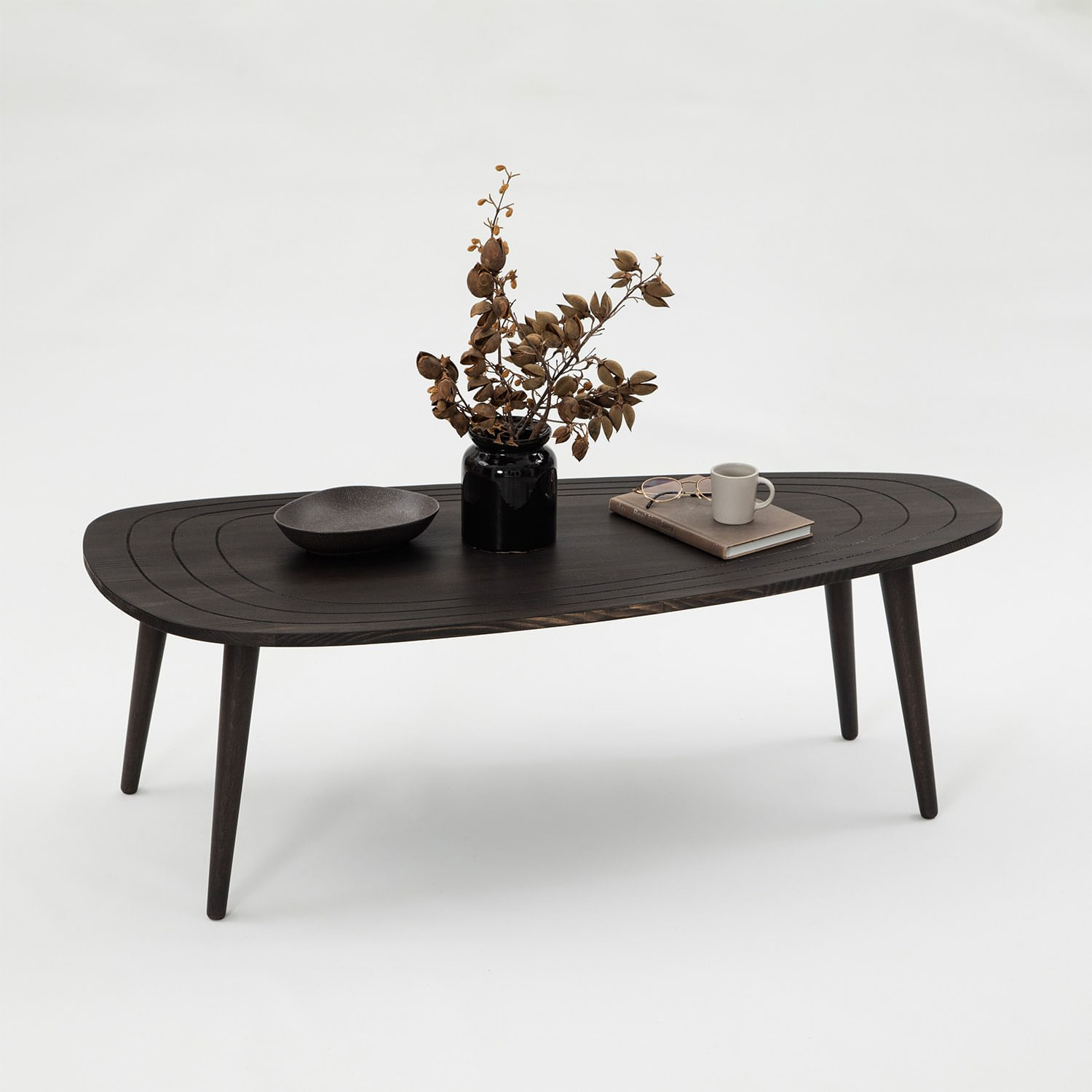 Masuta de cafea, Hanah Home, lemn de pin si fag, antracit, 115x50x38 cm — imaginea 3