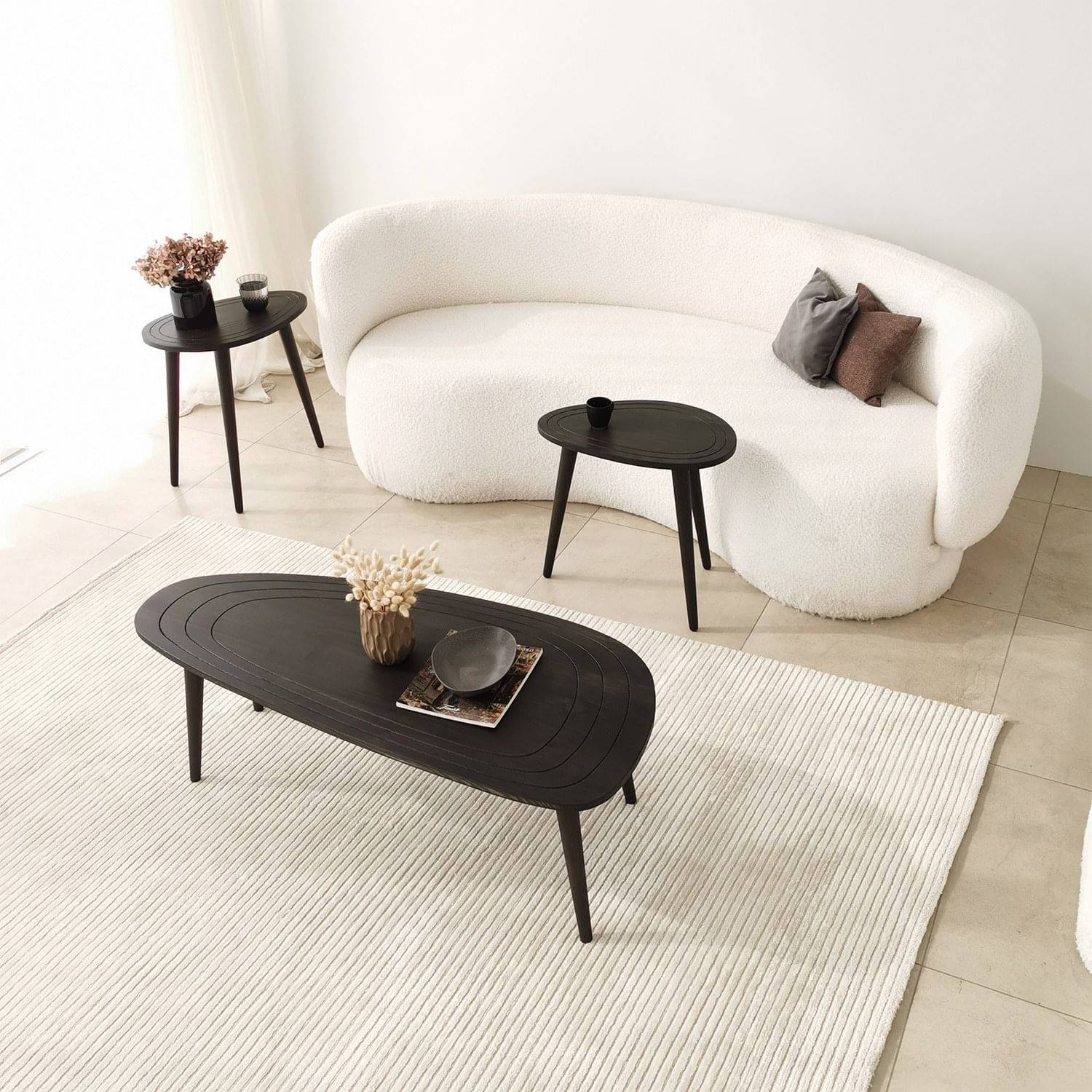 Masuta de cafea, Hanah Home, lemn de pin si fag, antracit, 115x50x38 cm — imaginea 8