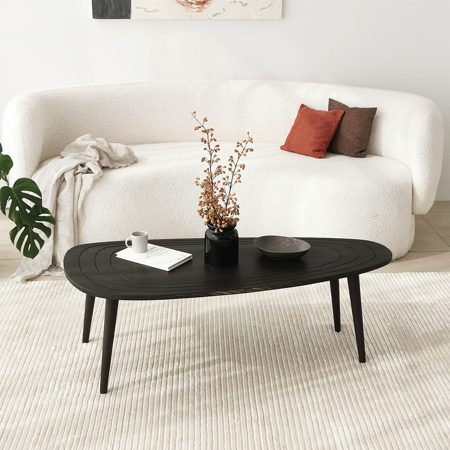 Masuta de cafea, Hanah Home, lemn de pin si fag, antracit, 115x50x38 cm — imaginea 10