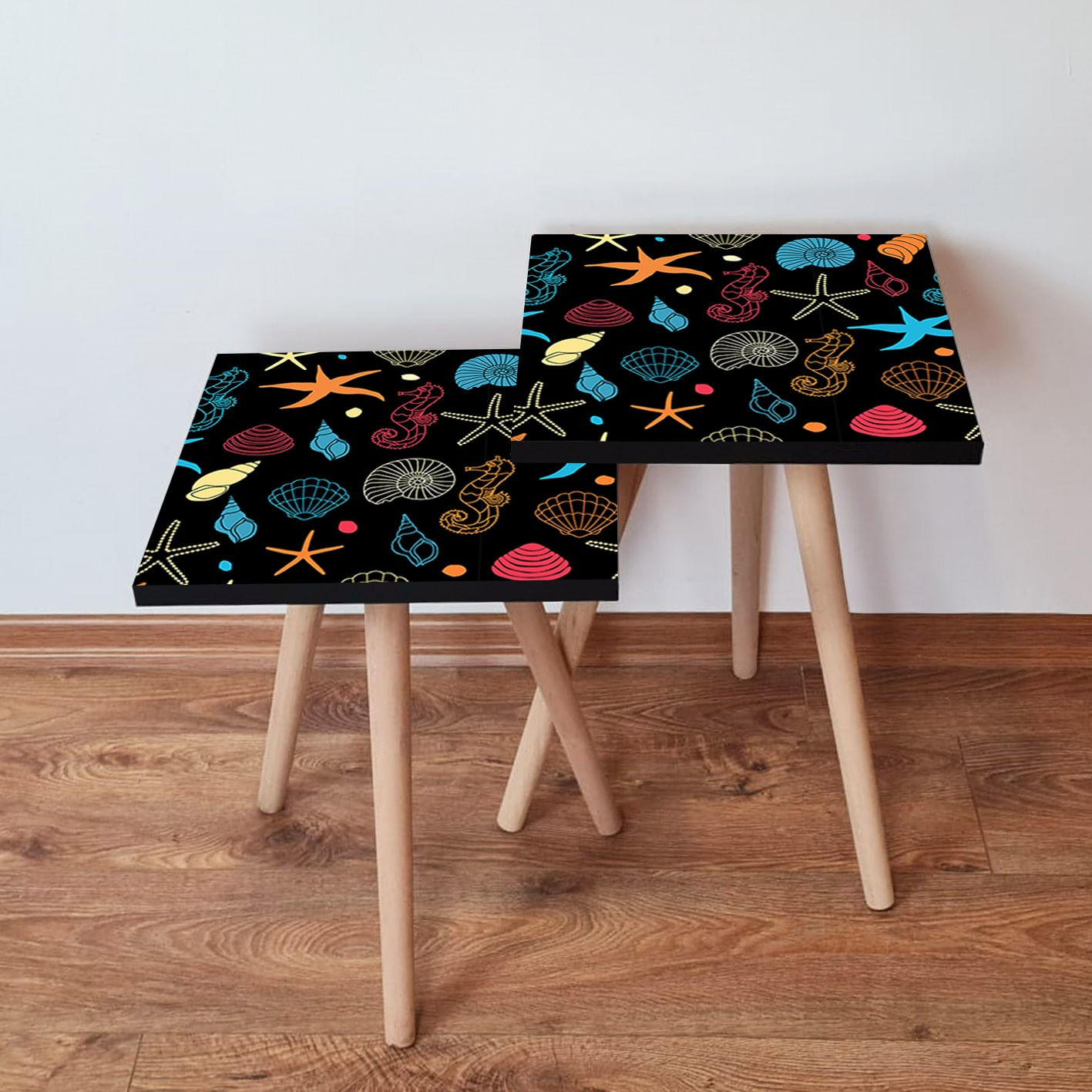 Set masute de cafea, Hanah Home, mdf, multicolor, 35x35x47 cm, 481LNA2623