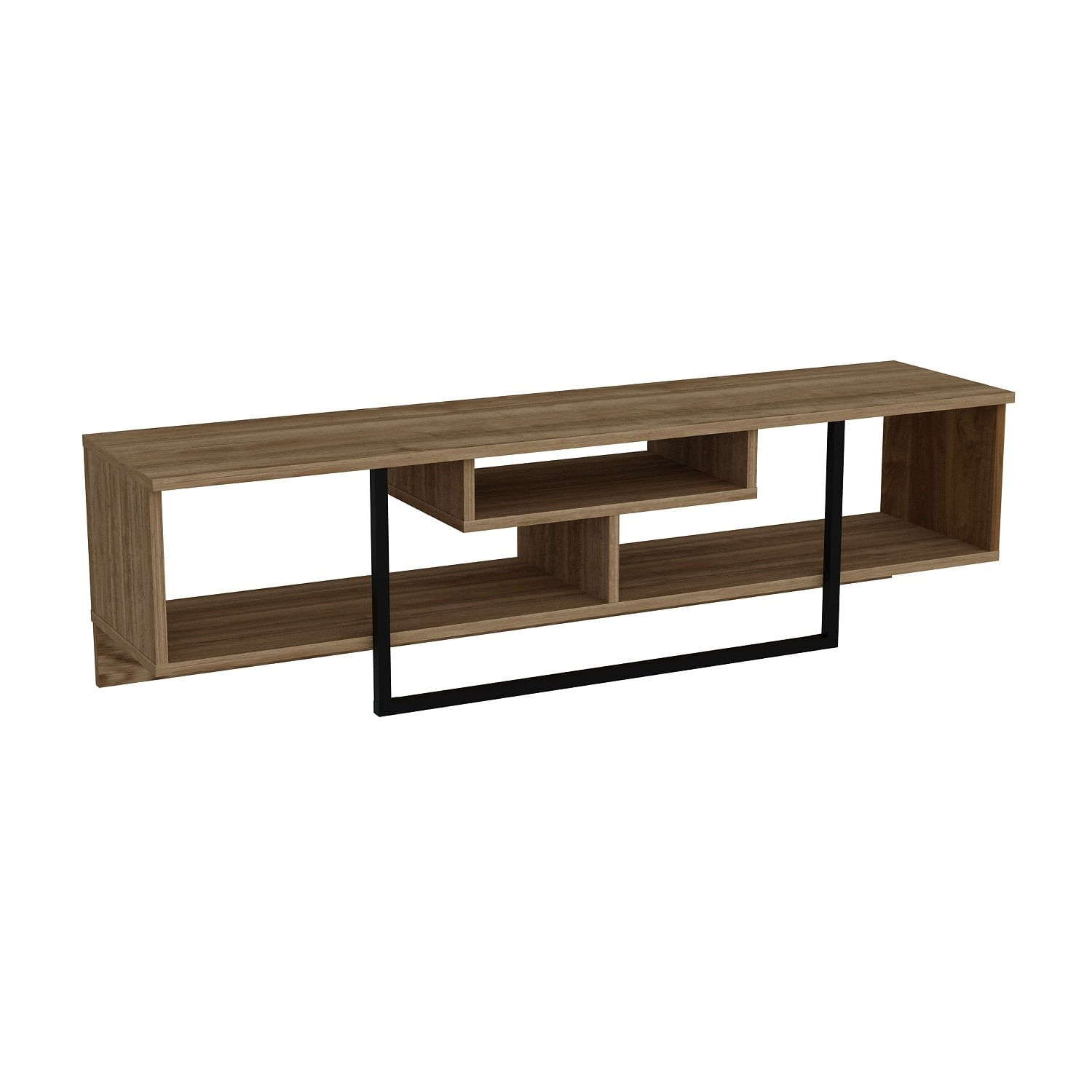 Comoda tv, Hanah Home, pal melaminat, nuc si negru, 149.4x35.2x40.2 cm — imaginea 2