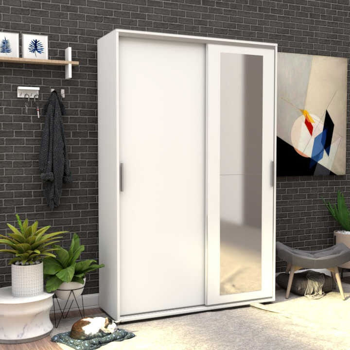 Dulap hol, Hanah Home, pal melaminat, alb, 120x38x187 cm — imaginea 4