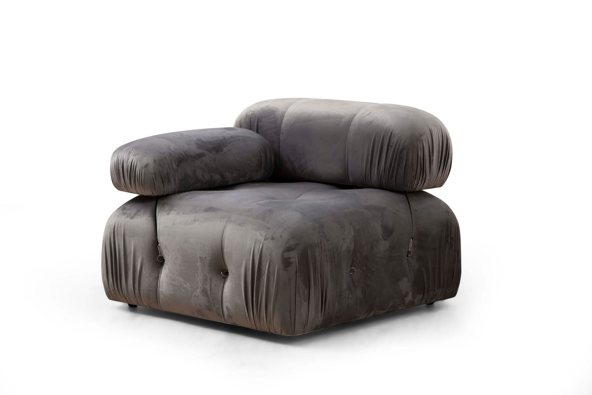 Canapea 1 loc, Hanah Home, lemn de fag si pal, gri, 95x95x75 cm — imaginea 6