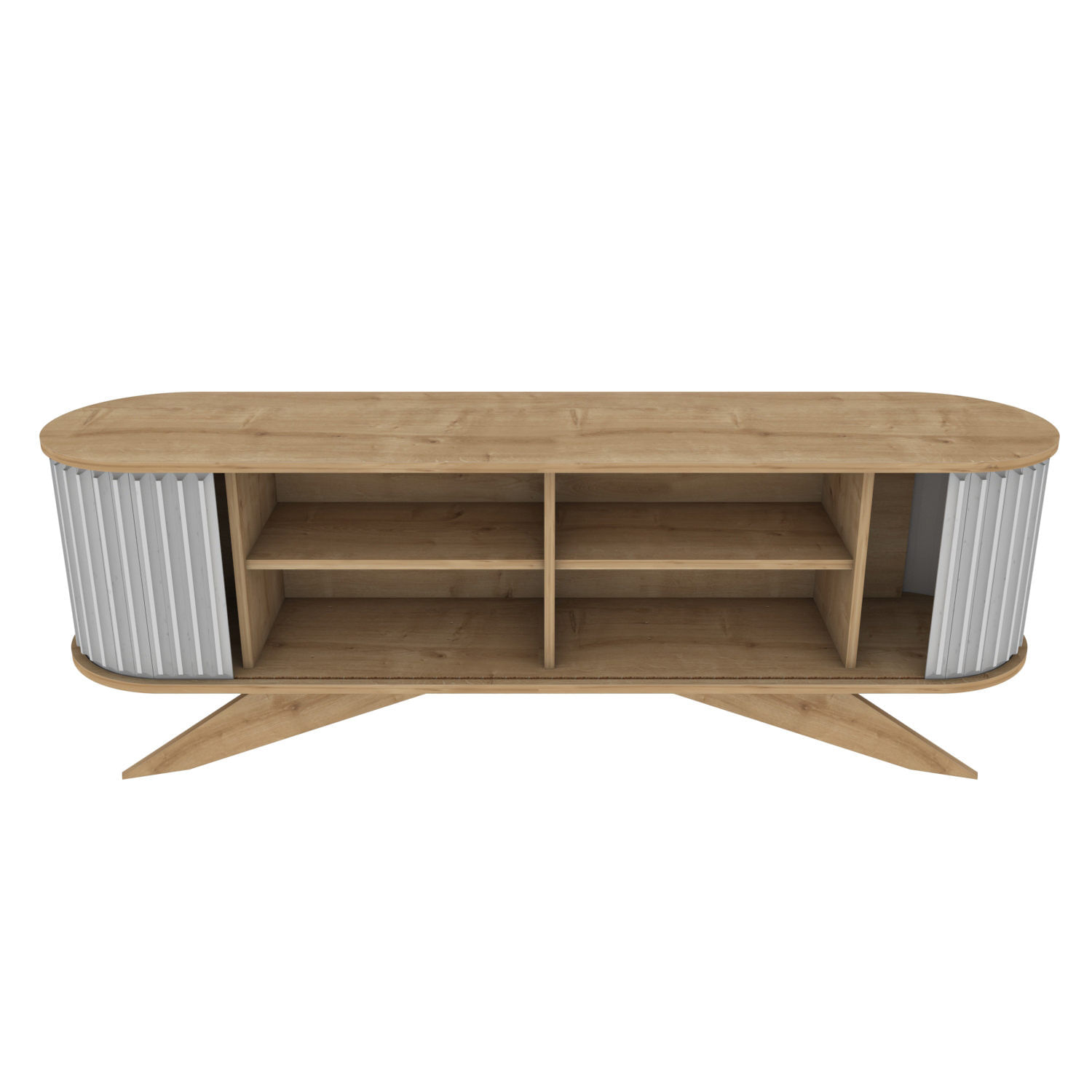 Comoda tv, Hanah Home, pal melaminat, safir si alb, 180x43x60 cm — imaginea 2