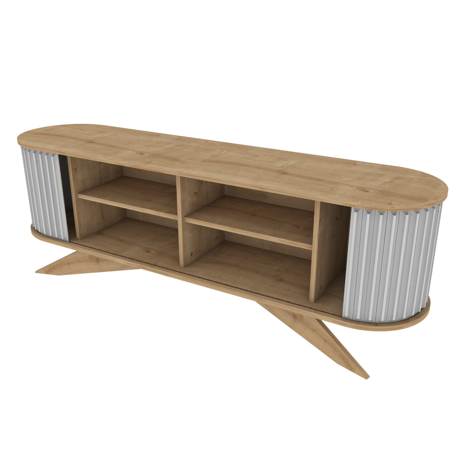 Comoda tv, Hanah Home, pal melaminat, safir si alb, 180x43x60 cm — imaginea 4