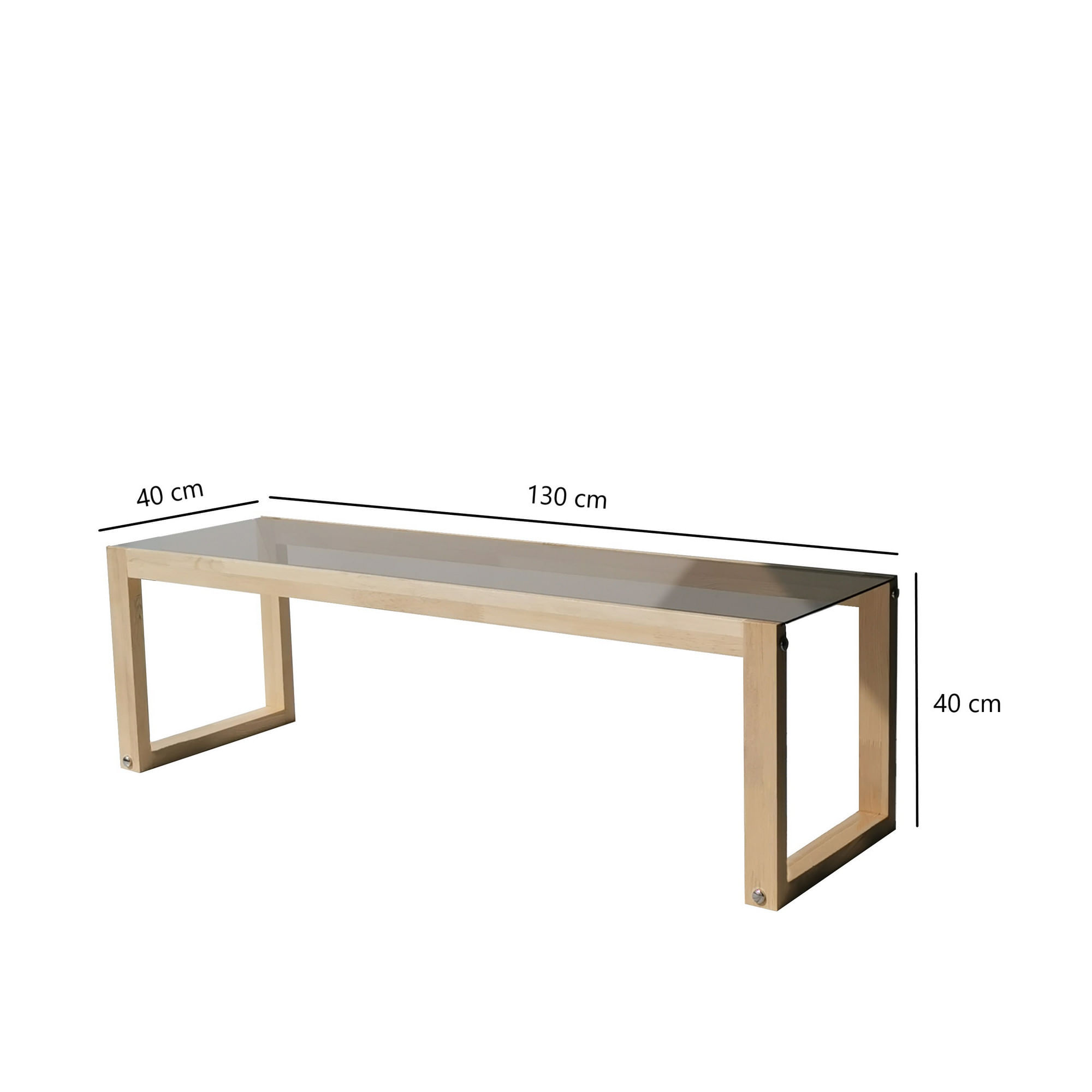 Comoda tv, Hanah Home, lemn masiv de pin, natural, 130x40x40 cm — imaginea 6