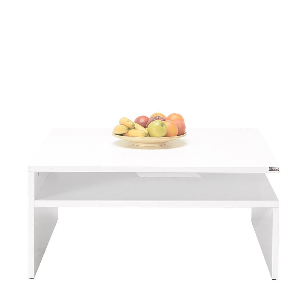 Masa de cafea, Hanah Home, panou de particule melaminat, alb diamant, 90x90x42 cm — imaginea 3