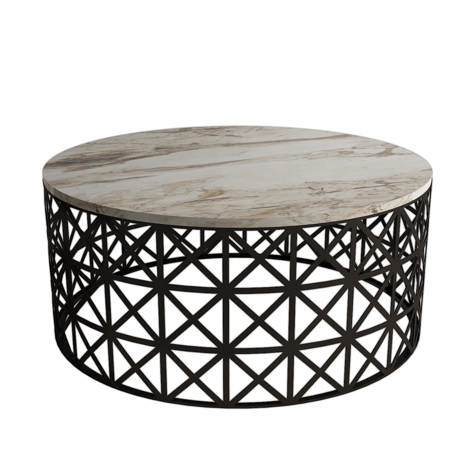 Masuta de cafea, Hanah Home, panou de particule acoperit cu melamina, alb, 90x90x38 cm — imaginea 2
