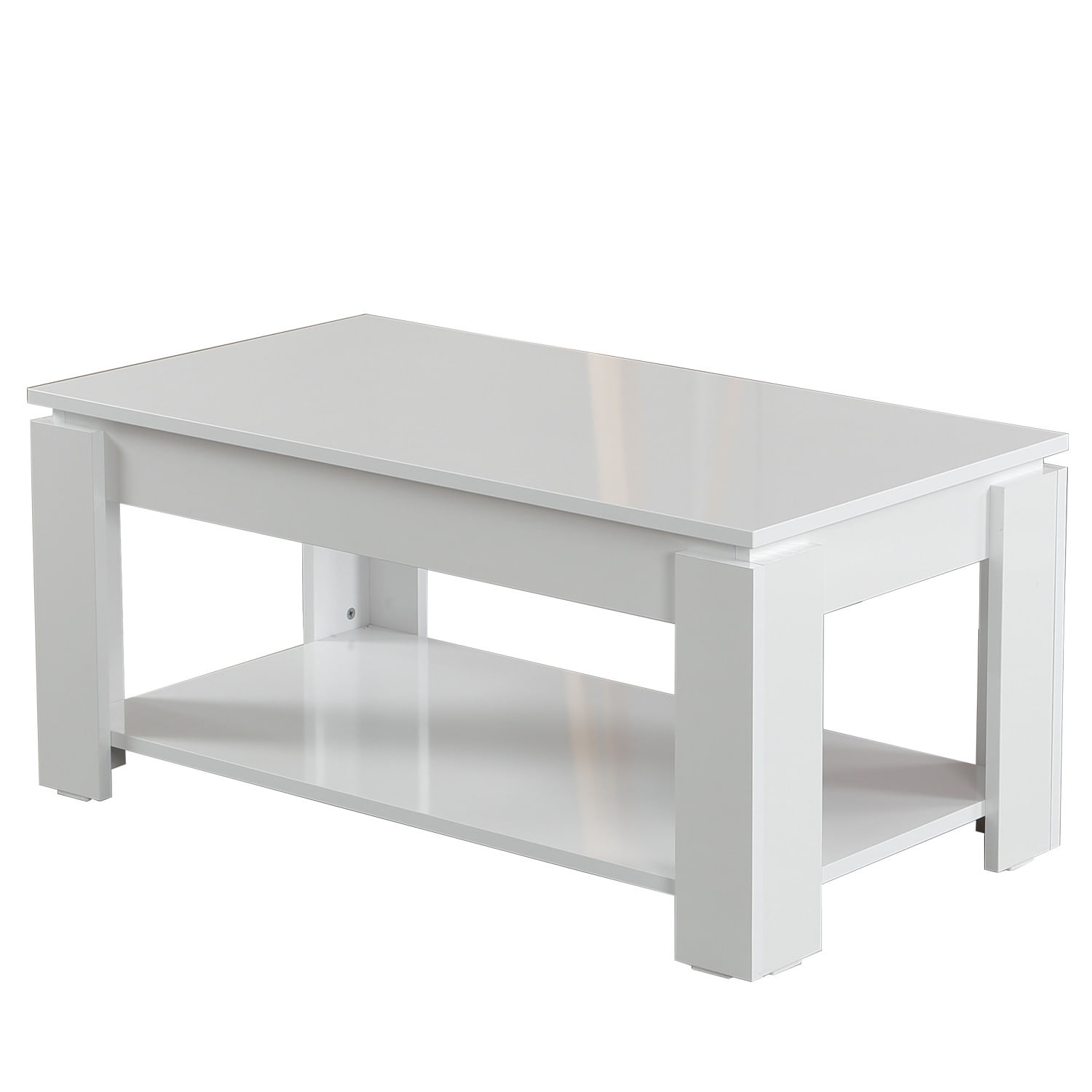 Masuta de cafea, Hanah Home, pal melaminat, alb, 104x56x47 cm — imaginea 2
