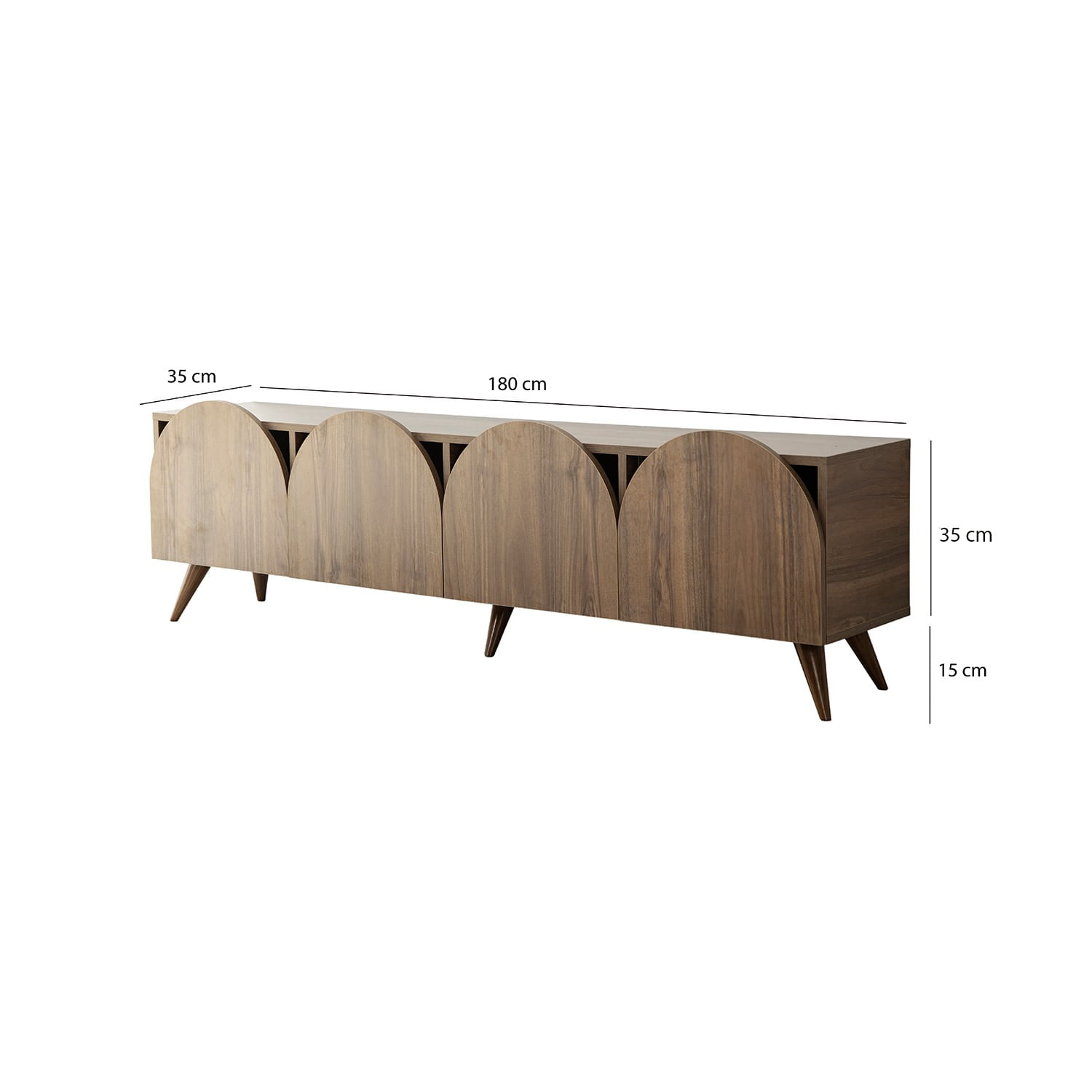 Comoda tv, Hanah Home, pal melaminat, nuc, 180x35x45 cm, 552NOS2430 — imaginea 4