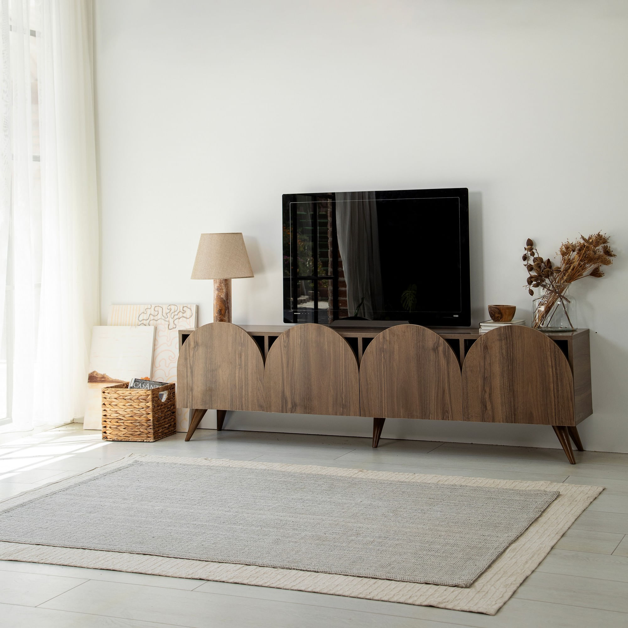 Comoda tv, Hanah Home, pal melaminat, nuc, 180x35x45 cm, 552NOS2430 — imaginea 6