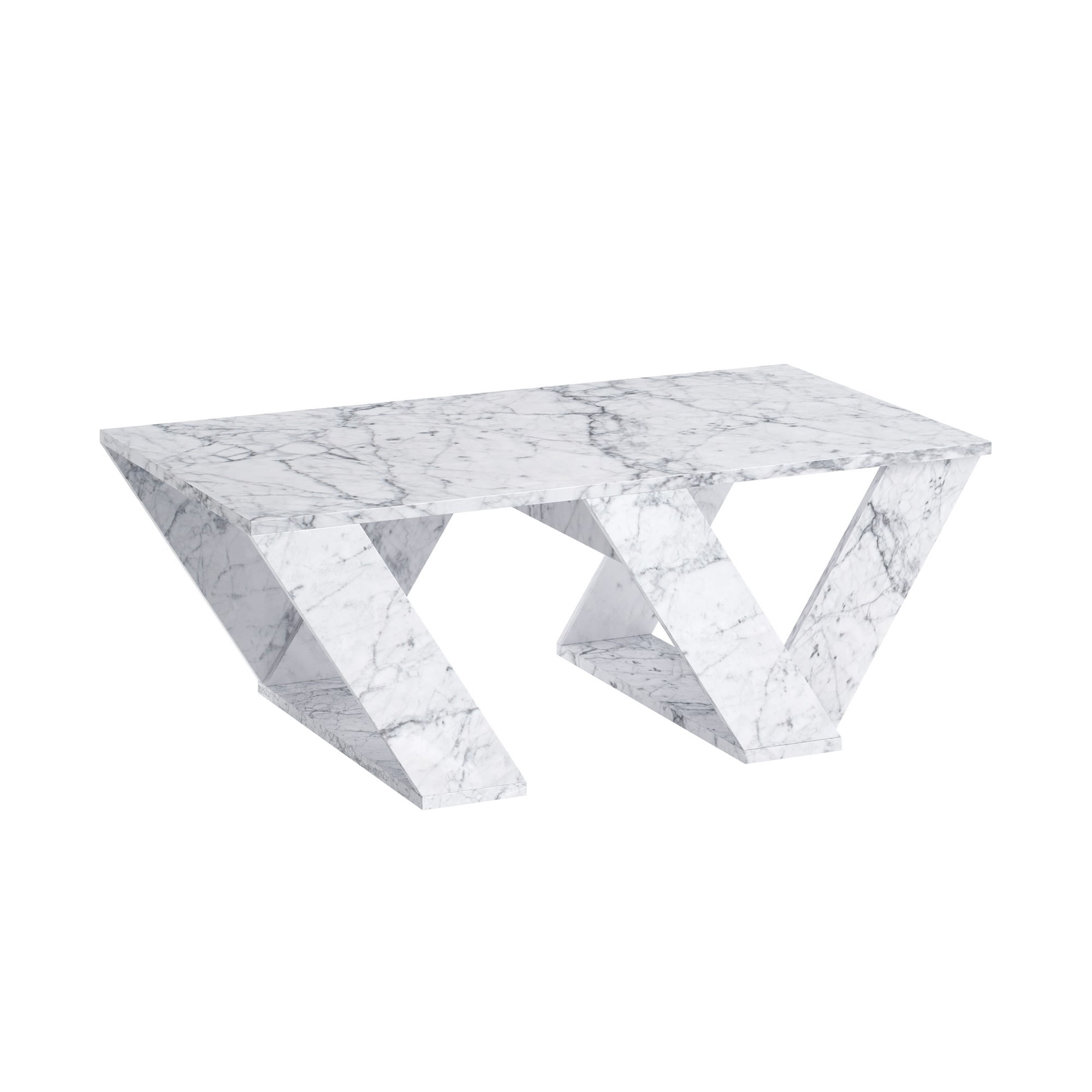 Masuta de cafea, Hanah Home, pal melaminat, marmura carrara, 110x60x40 cm — imaginea 4