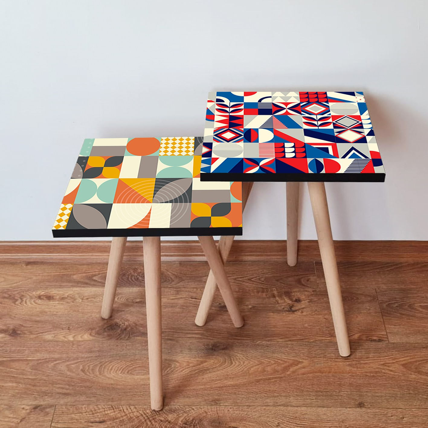Set masute de cafea, Hanah Home, mdf, multicolor, 35x47x35 cm, 35x42x35 cm, 481LNA2237