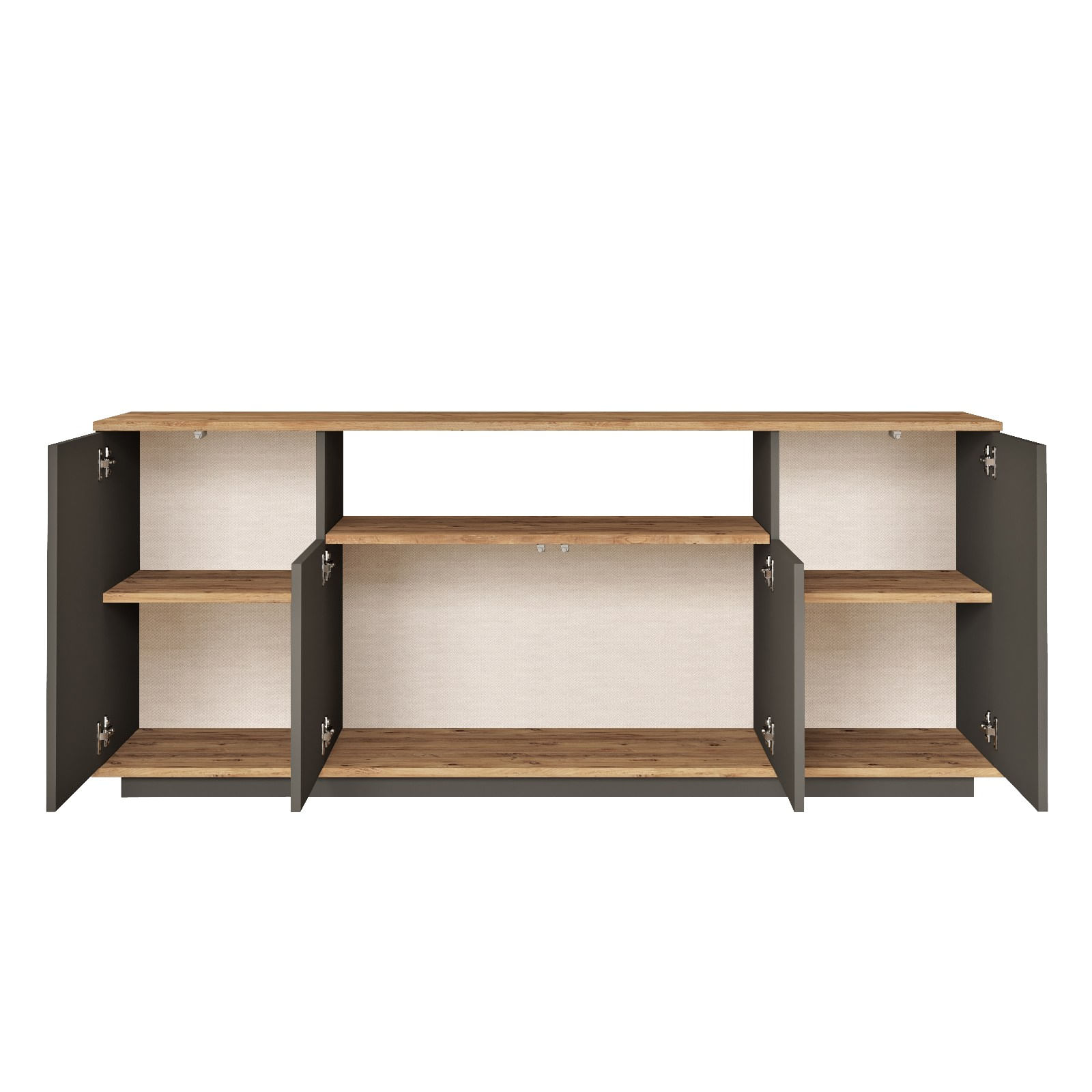 Consola, Hanah Home, pal melaminat, pin atlantic şi antracit, 180x44.5x75 cm — imaginea 3