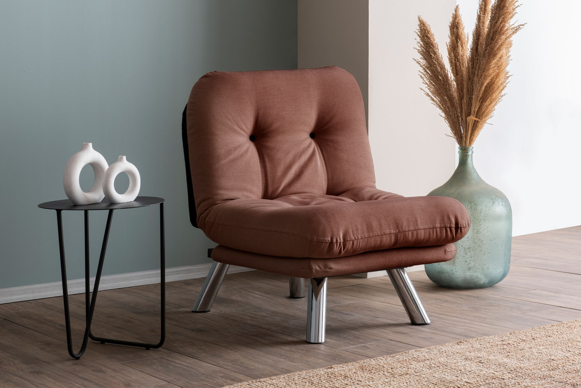 Canapea extensibila, Atelier Del Sofa, metal, in, maro deschis, 110x70 cm — imaginea 9