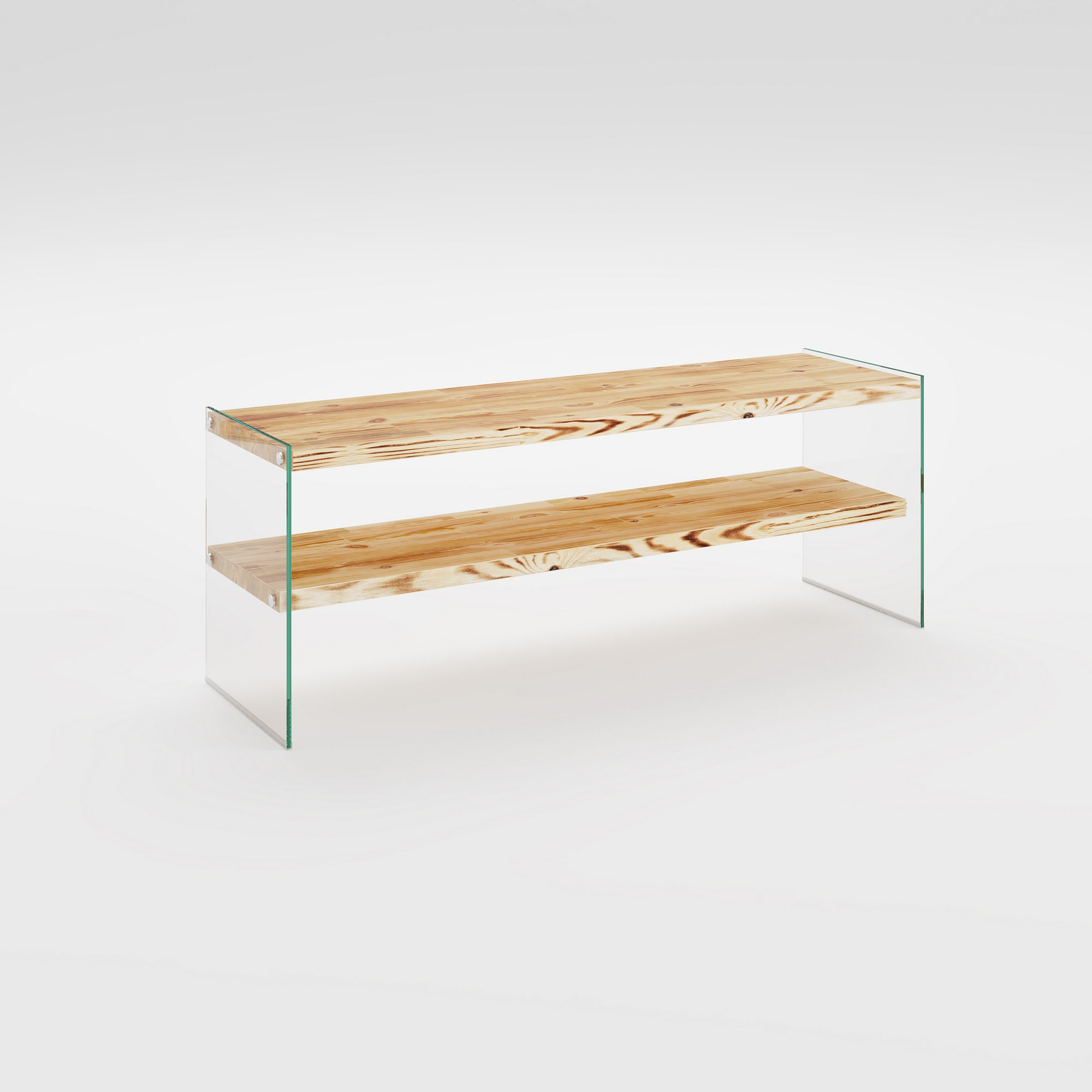 Comoda tv, Hanah Home, lemn masiv de pin, stejar, 120x45x35 cm