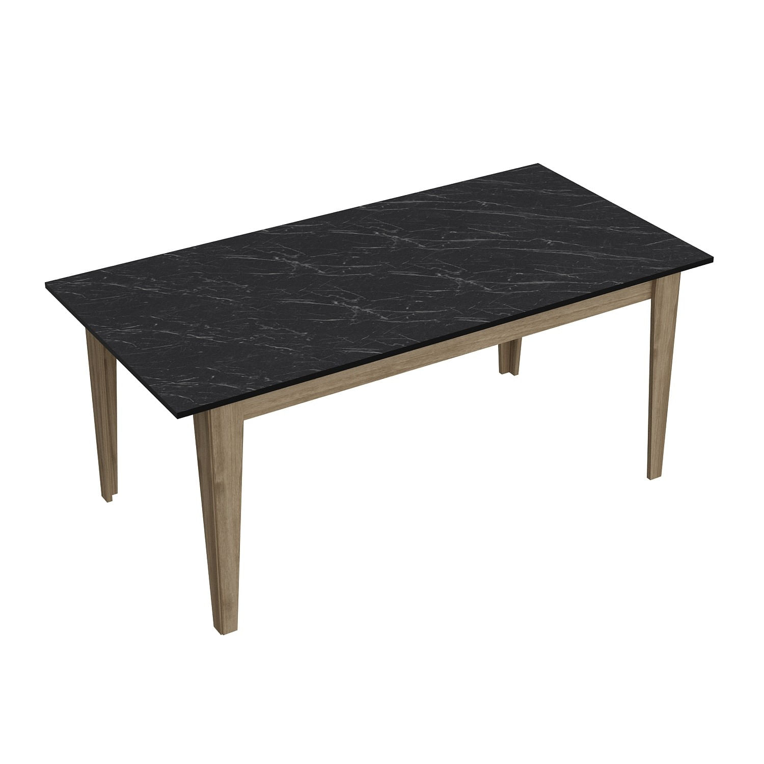Masa dining, Hanah Home, pal melaminat, nuc si negru, 180x90x76.8 cm