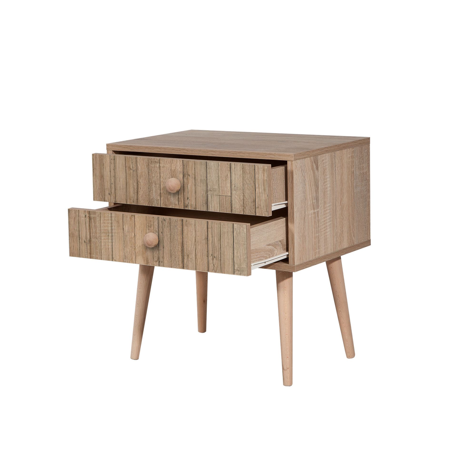 Noptiera, Hanah Home, pal melaminat, stejar sonoma, 60x40x61 cm, 863SPH3506 — imaginea 4