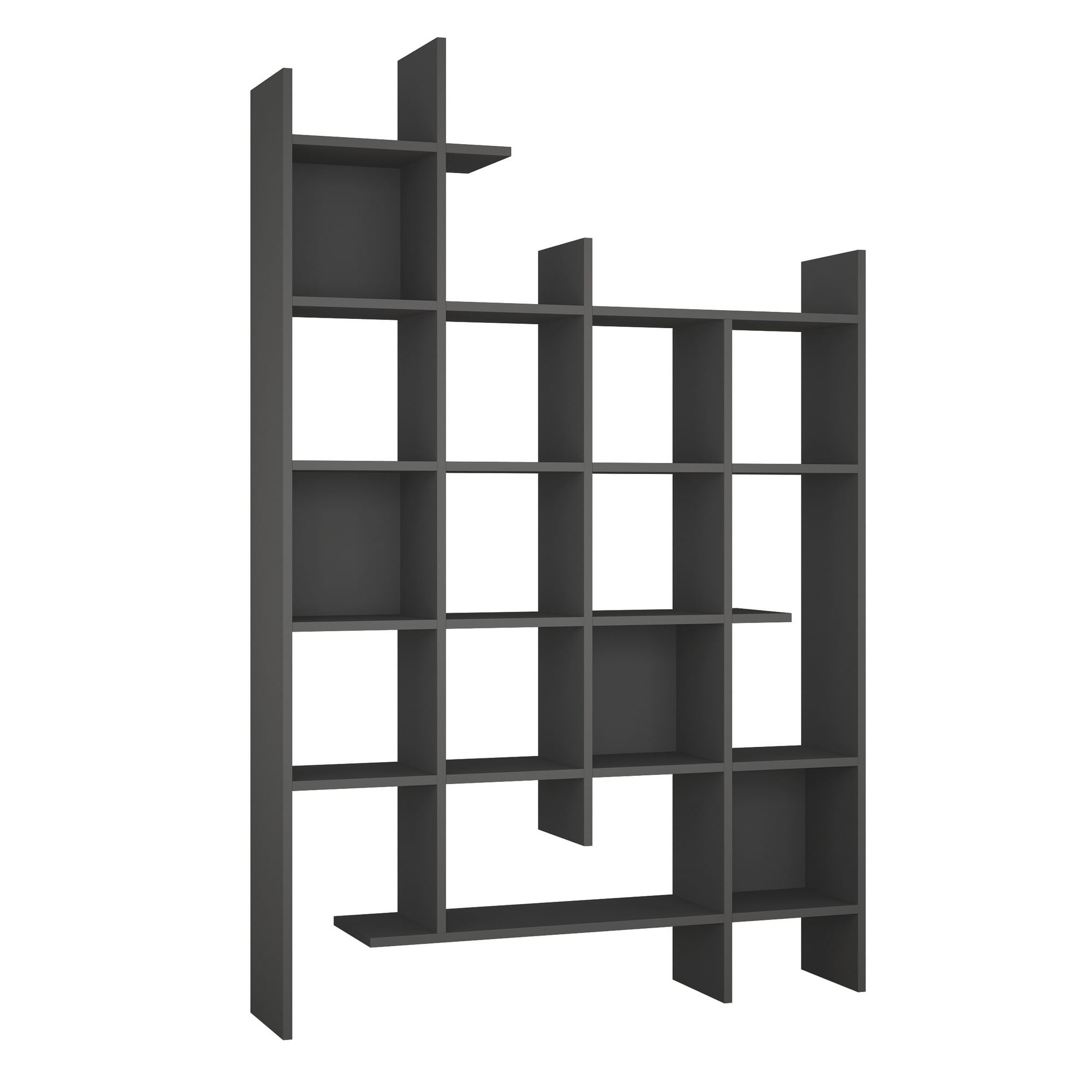 Biblioteca, Hanah Home, pal melaminat, antracit, 122x25.5x188 cm