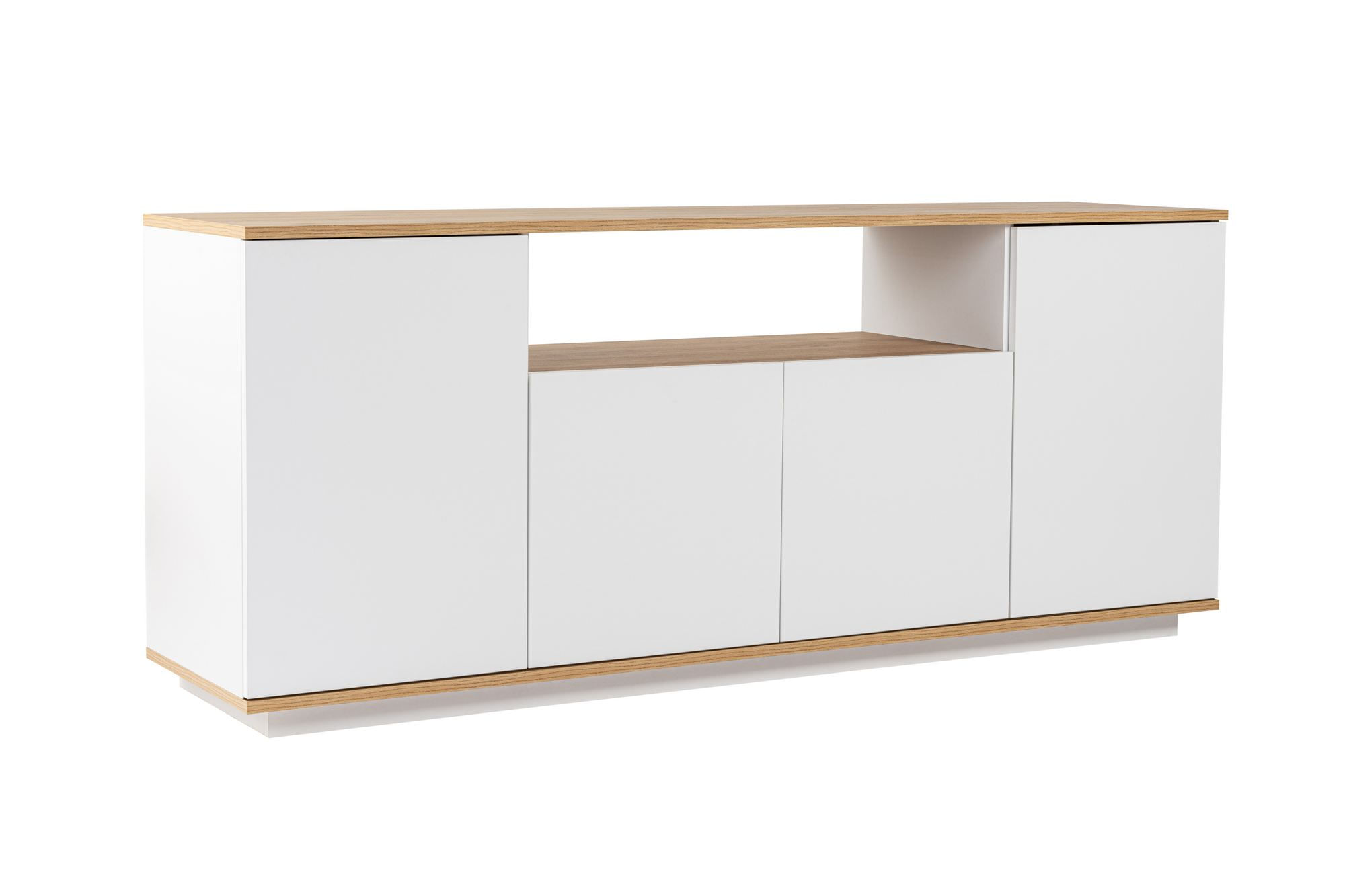 Consola, Hanah Home, pal melaminat, alb si stejar cadiz, 180x44.5x75 cm — imaginea 3