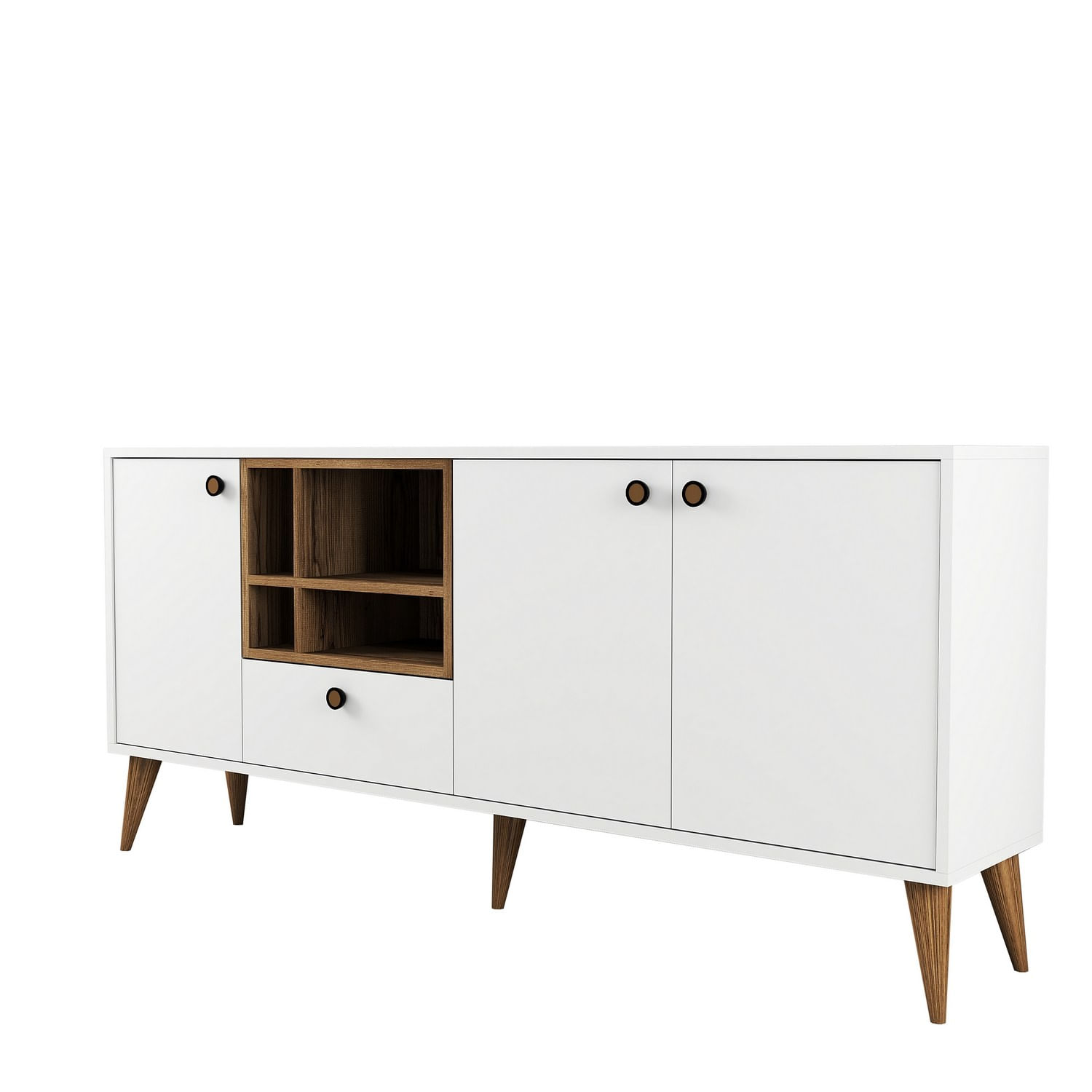 Consola, Hanah Home, panou aglomerat cu melamina, alb, 180x35x81 cm — imaginea 2
