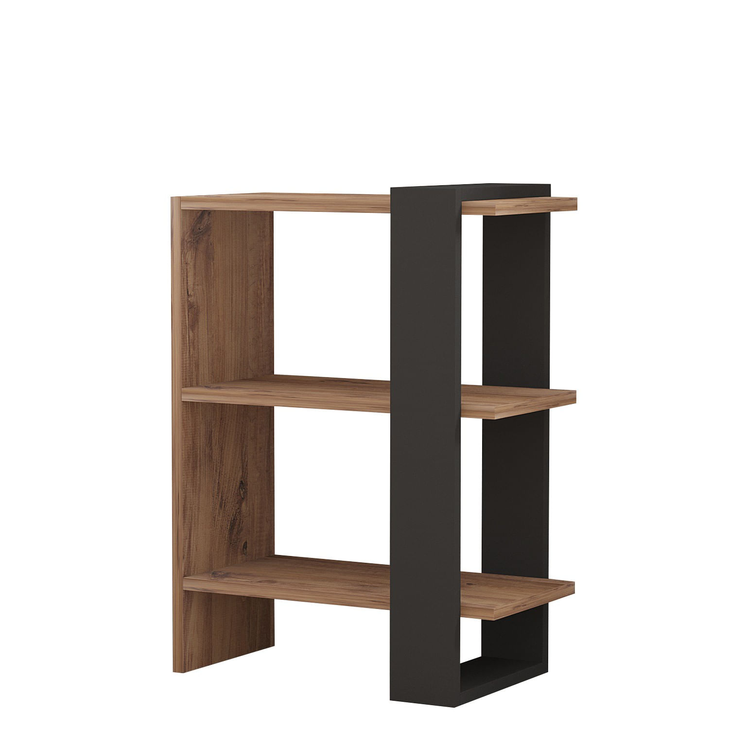Biblioteca, Hanah Home, pal melaminat, stejar si antracit, 51.8x25x70 cm