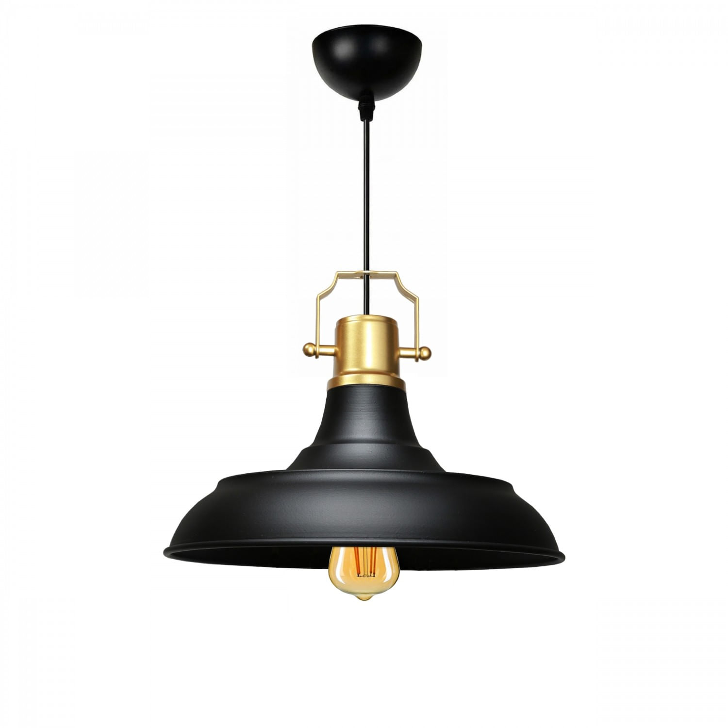Lustra, Opviq, metal, negru, diametru 25 cm, inaltime 100 cm