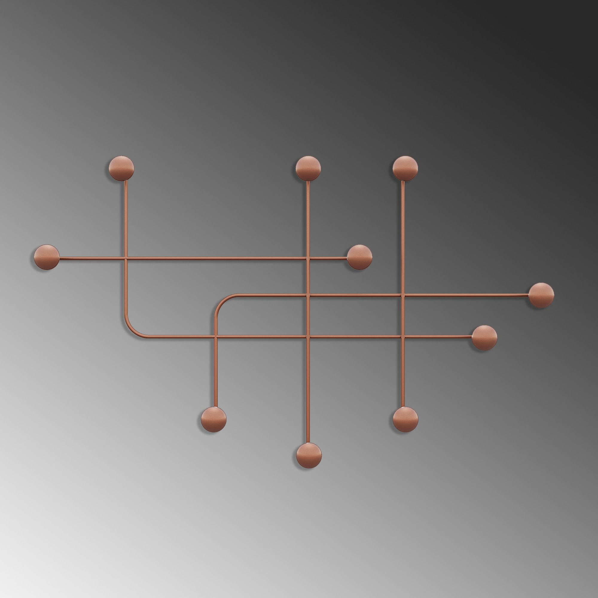 Cuiere de perete, Wallxpert, metal, cupru, 107x64x10 cm — imaginea 2