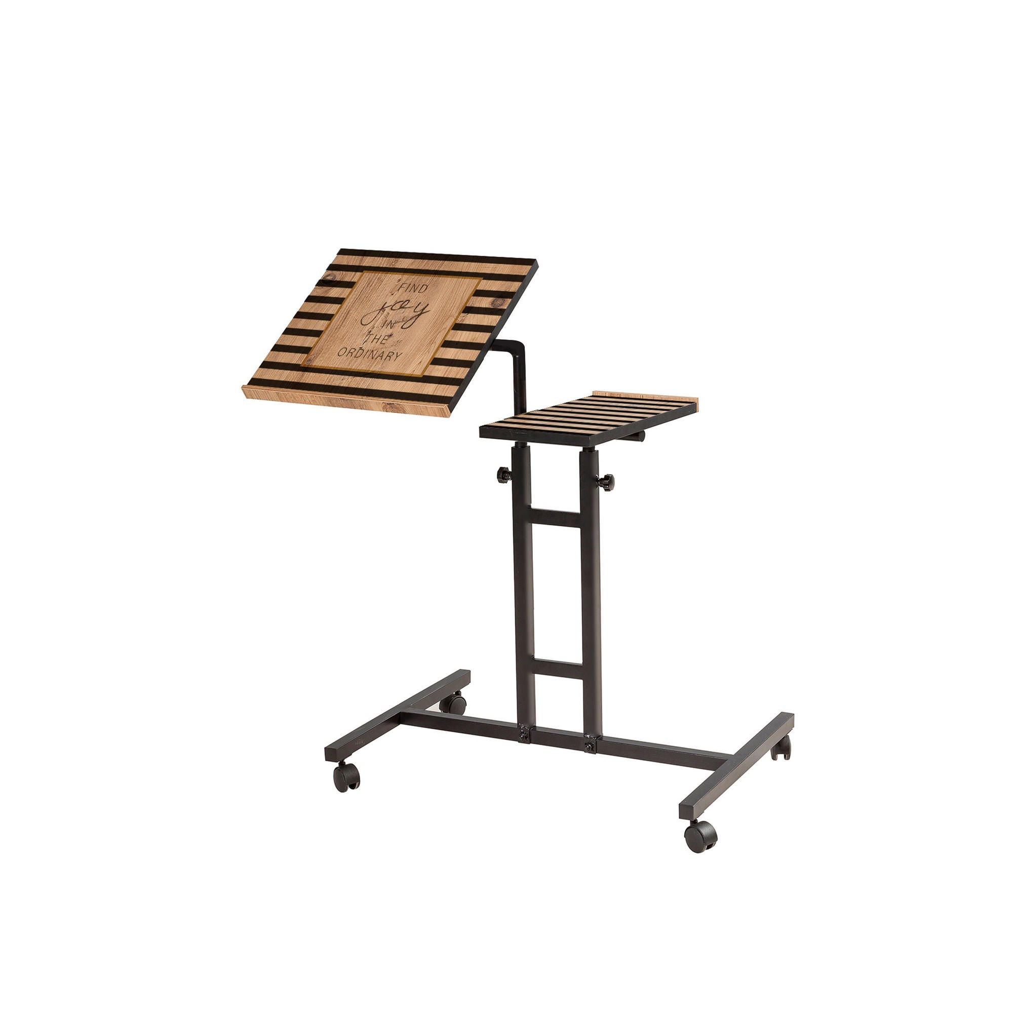 Birou reglabil pentru laptop, Hanah Home, pal melaminat, pin atlantic si negru, 67x45.5x87 cm, 863SPH2816 — imaginea 5