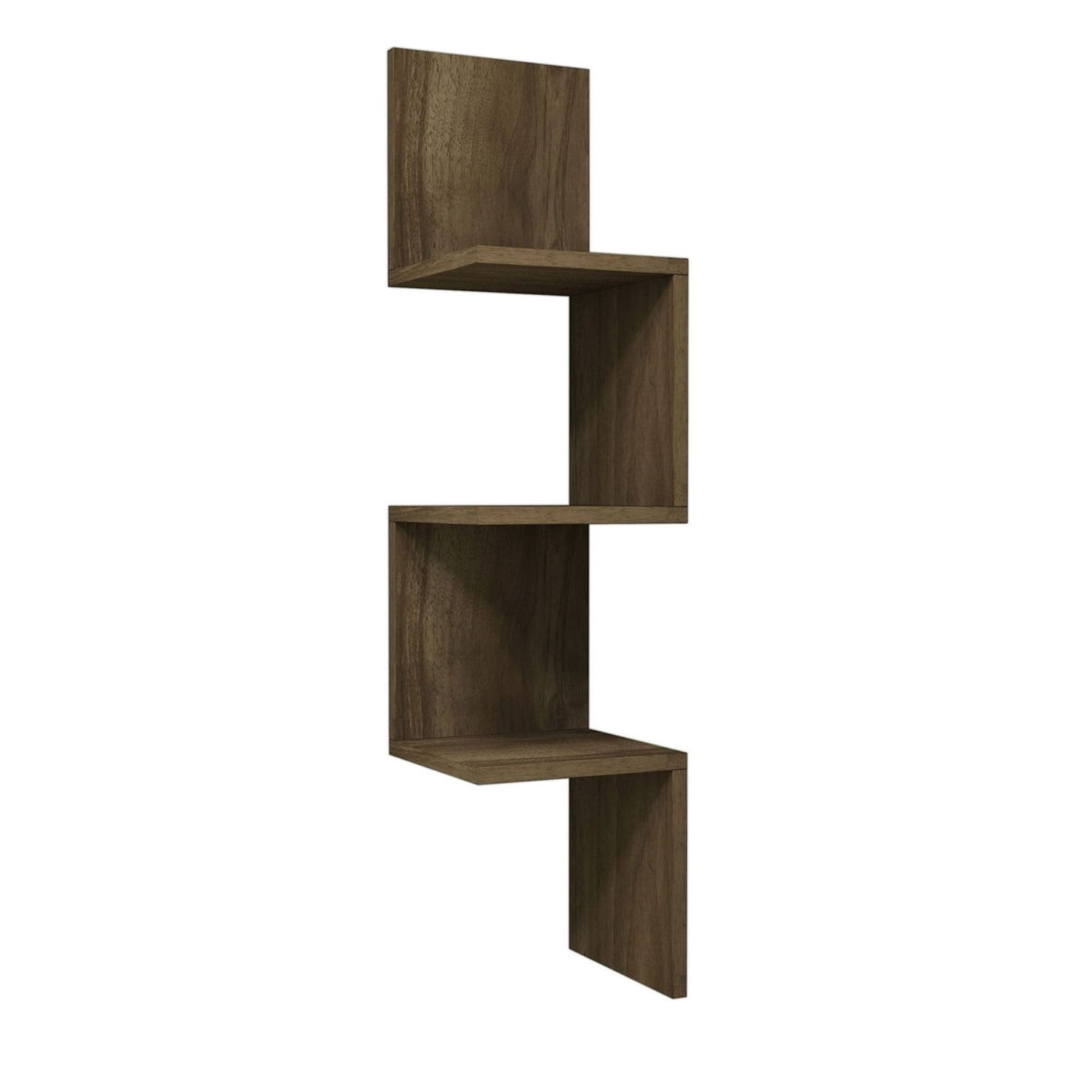 Raft de perete, Hanah Home, pal melaminat, nuc, 25x25x105.4 cm — imaginea 3