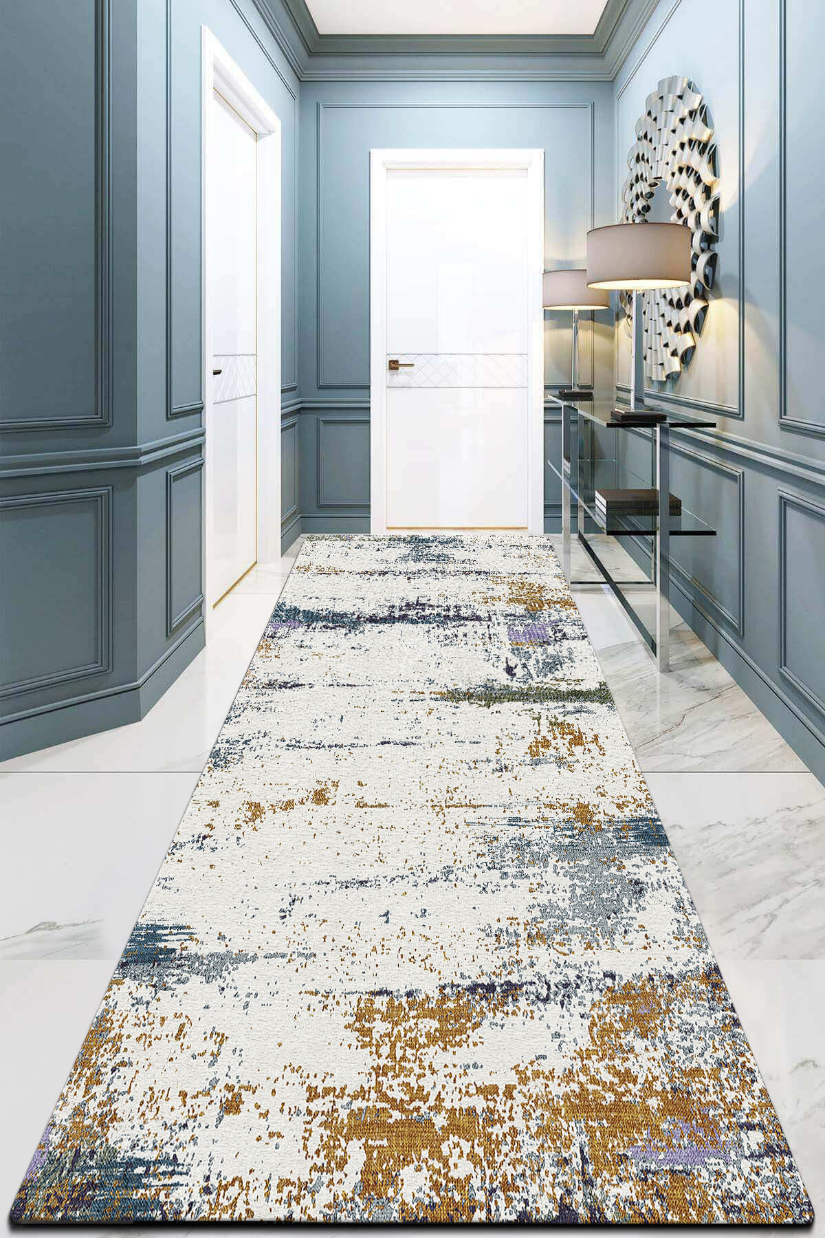 Covoras de hol, Conceptum Hypnose, multicolor, 80x300 cm, 100% poliester, antiderapant, lavabil la masina, 908CHL2660