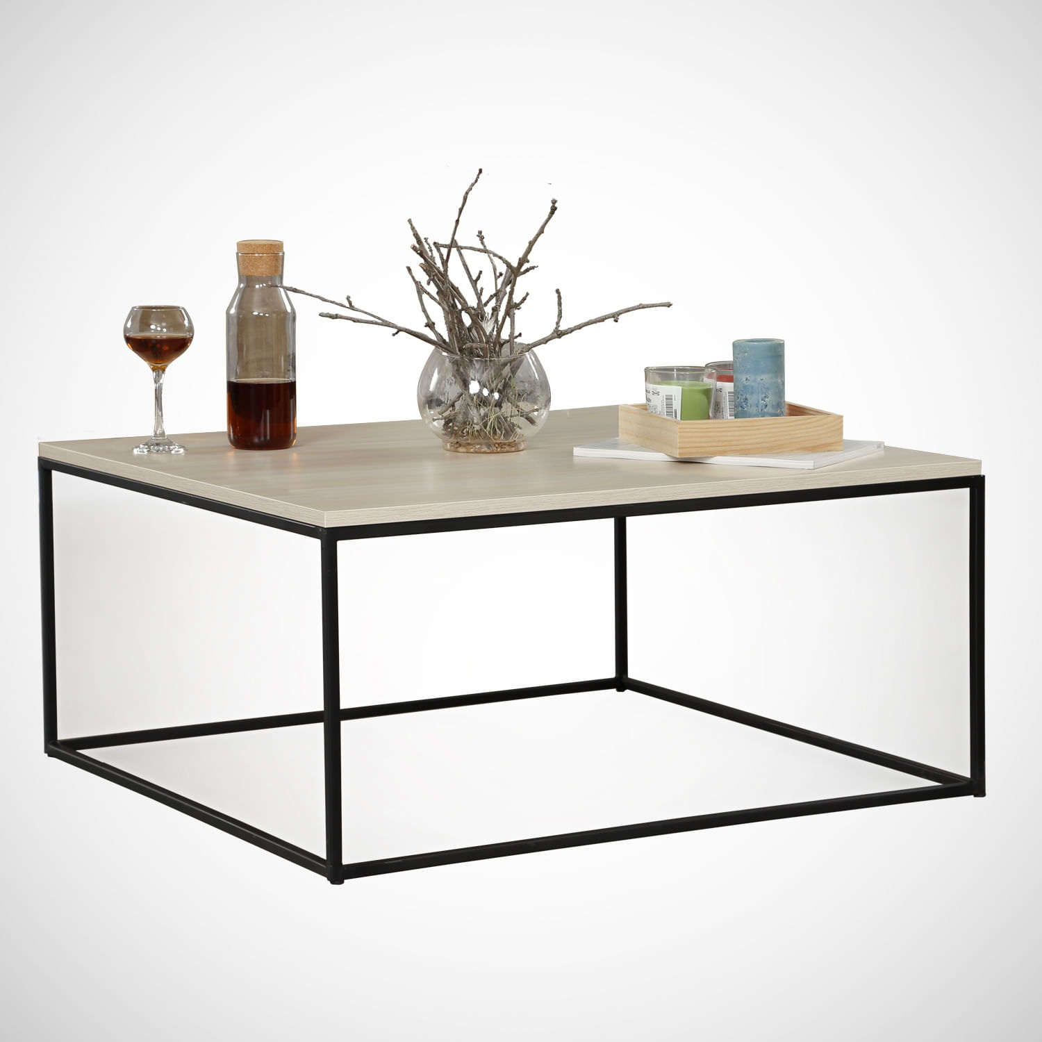 Masuta de cafea, Hanah Home, pal melaminat, stejar, 75x75x43 cm — imaginea 5