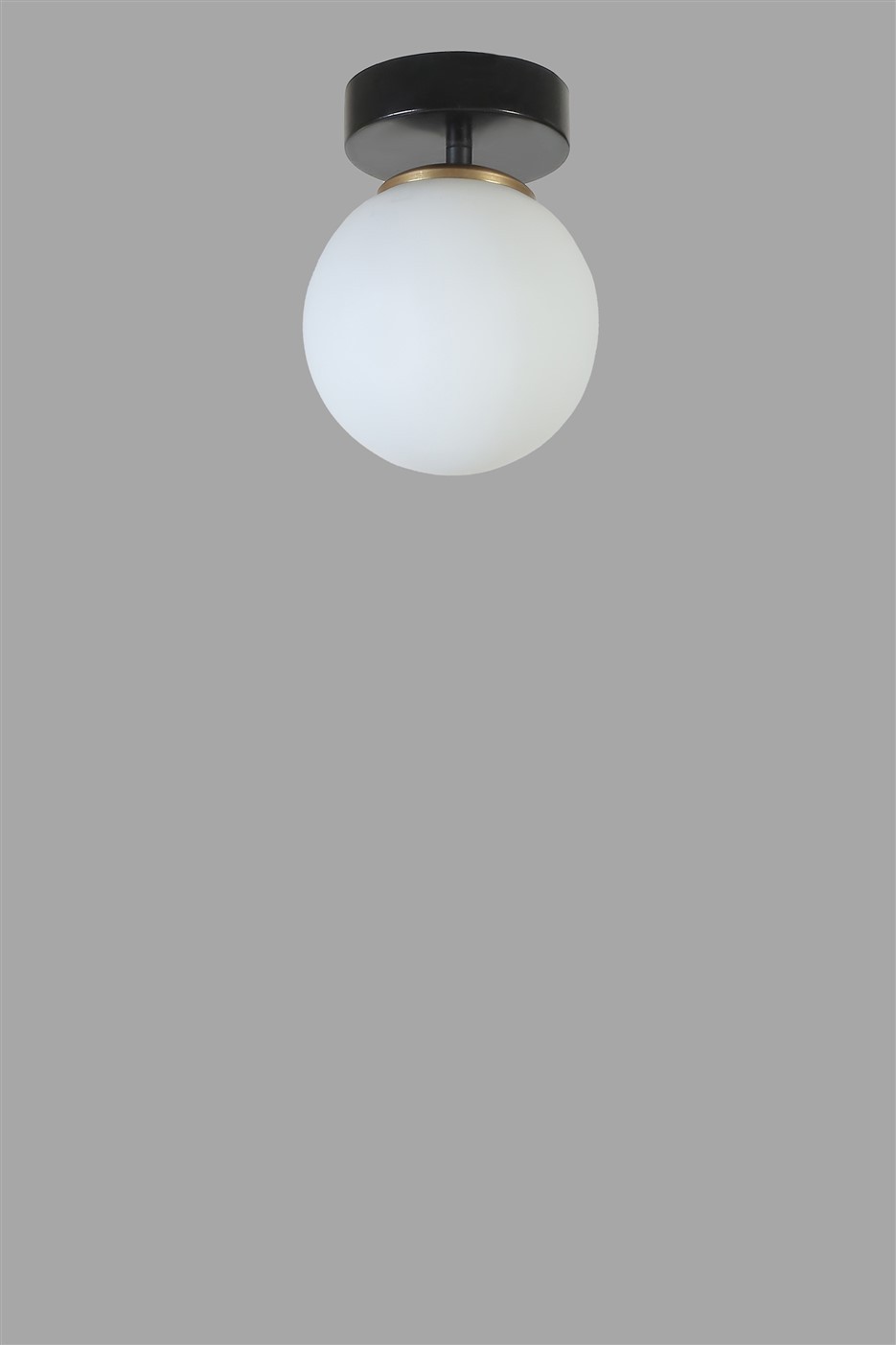 Plafoniera, Opviq, metal si sticla, negru alb, 15x20 cm