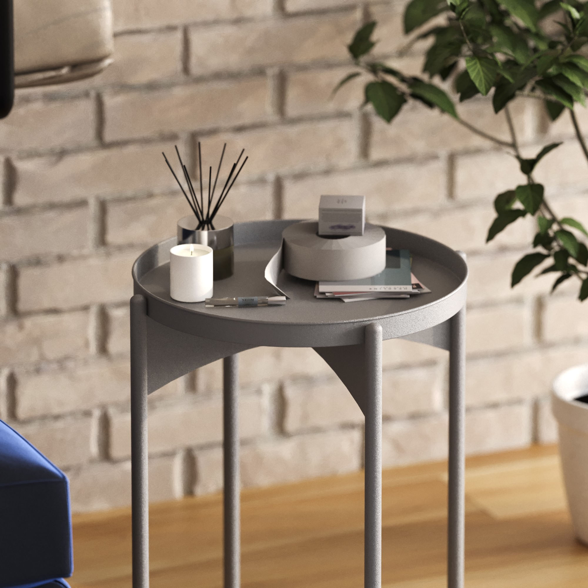 Masuta de cafea, Hanah Home, metal, gri, 44x44x57 cm — imaginea 4