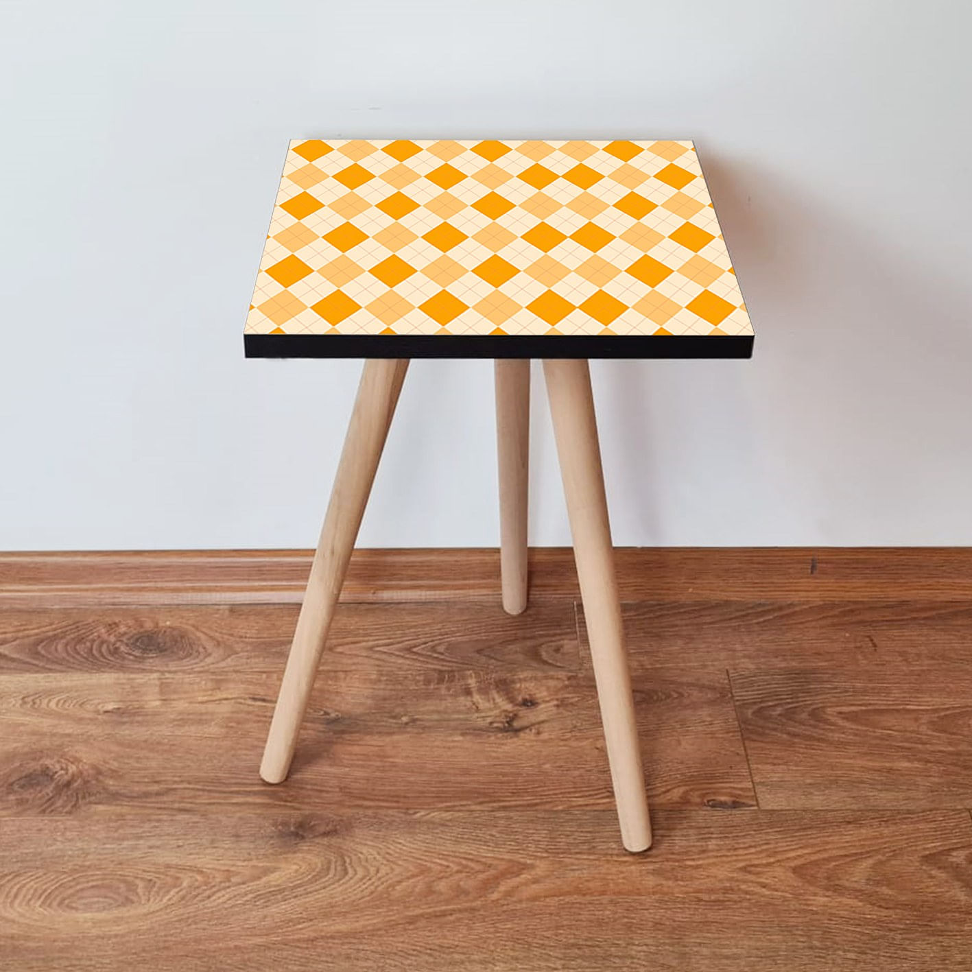 Masuta de cafea, Hanah Home, mdf, portocaliu crem, 35x35x42 cm