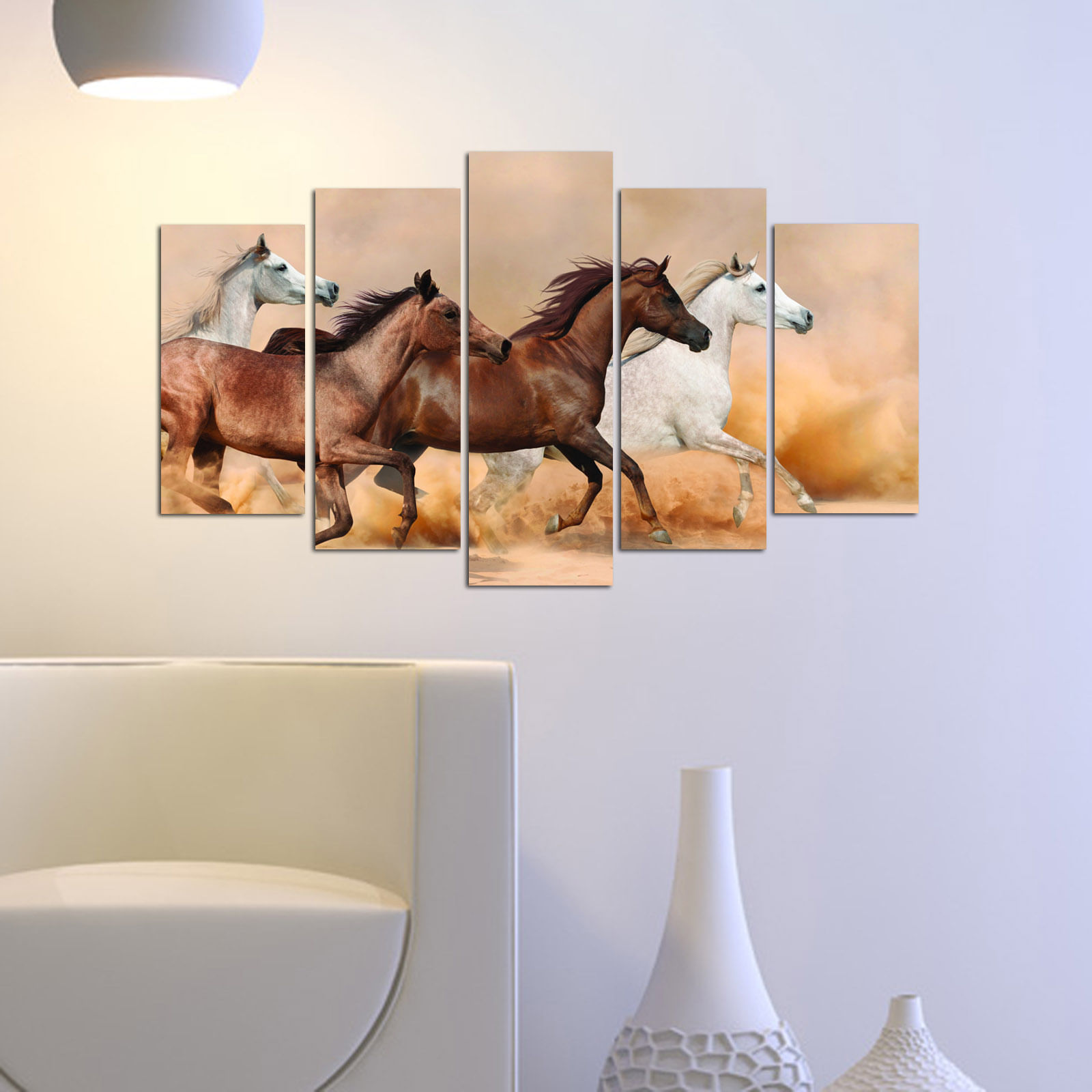 Tablou decorativ 5 piese, Wallxpert, mdf, multicolor, 110x60 cm, 232MLD1967