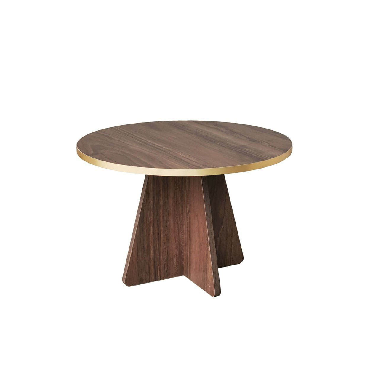 Masuta de cafea, Hanah Home, pal melaminat, auriu si nuc, 60x60x40 cm